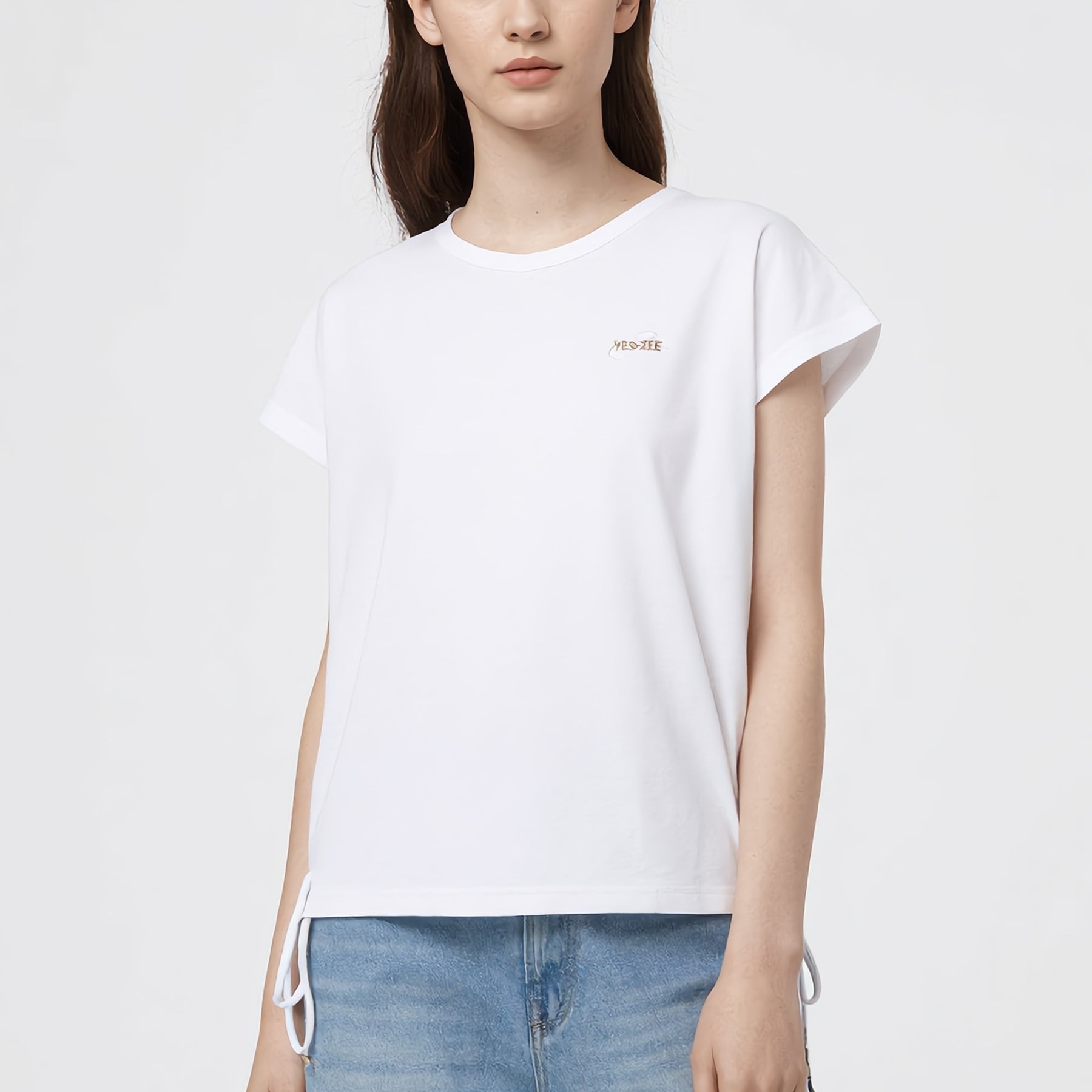 YES ZEE T-Shirt Donna Scollo V Mezza Manica Coulisse ART. 01T270