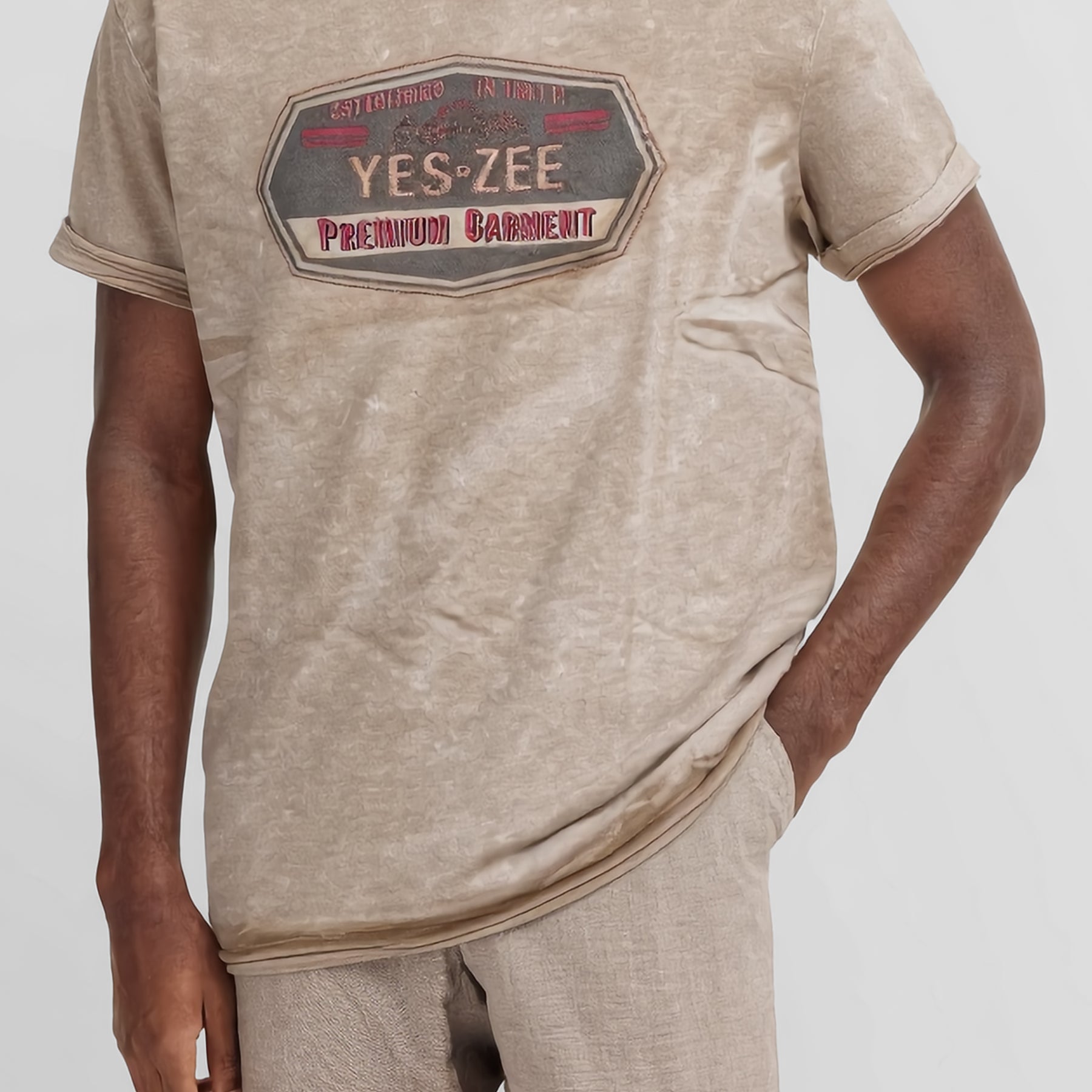 YES ZEE T-Shirt Uomo Jersey Cotone Stampa Ricamo ART. 01T700