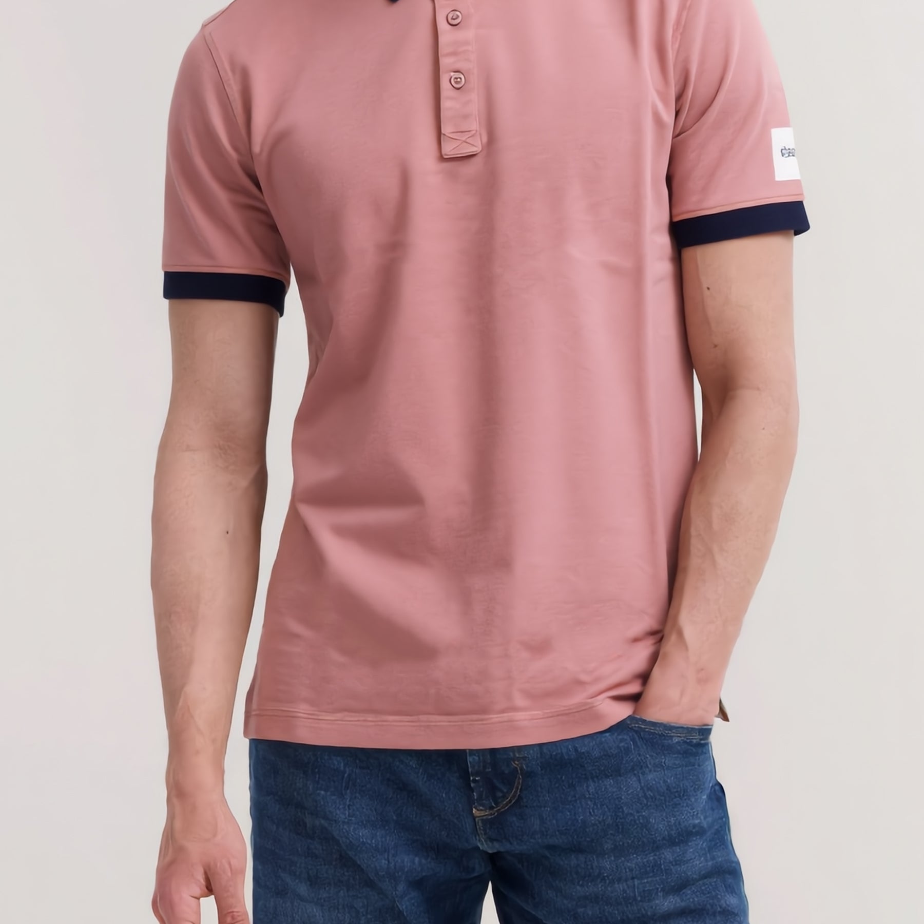 YES ZEE Polo Uomo Piquet Cotone Collo a Contrasto ART. 01T710
