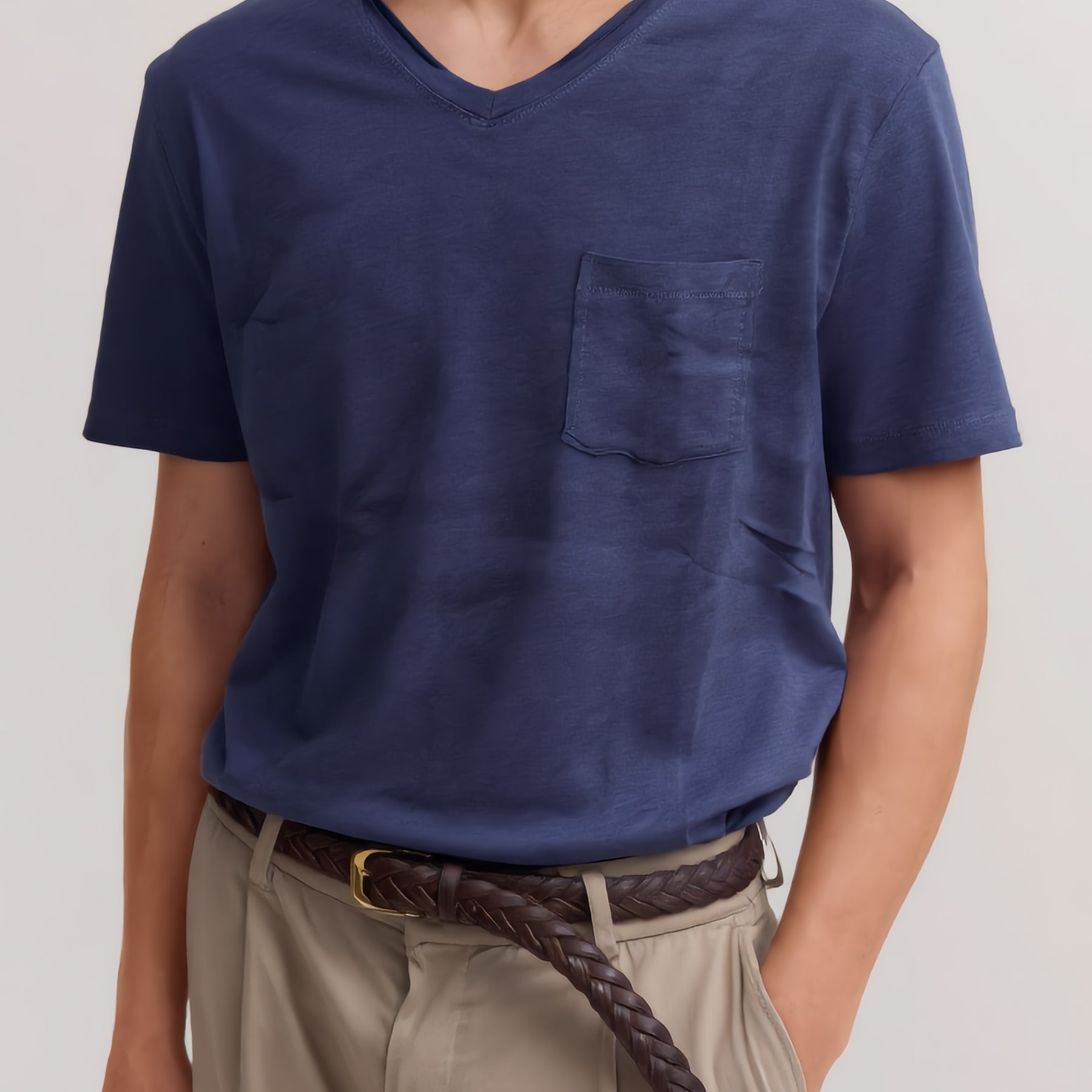 YES ZEE T-Shirt Uomo Jersey Fiammato Con Tasca ART. 01T715