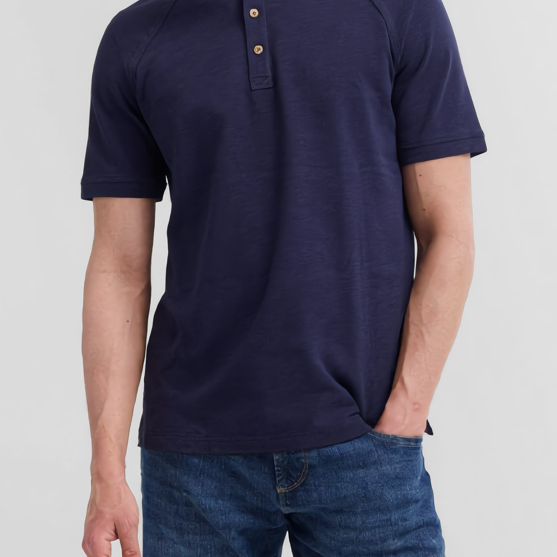 YES ZEE T-Shirt Uomo Serafino Jersey Fiammato ART. 01T724