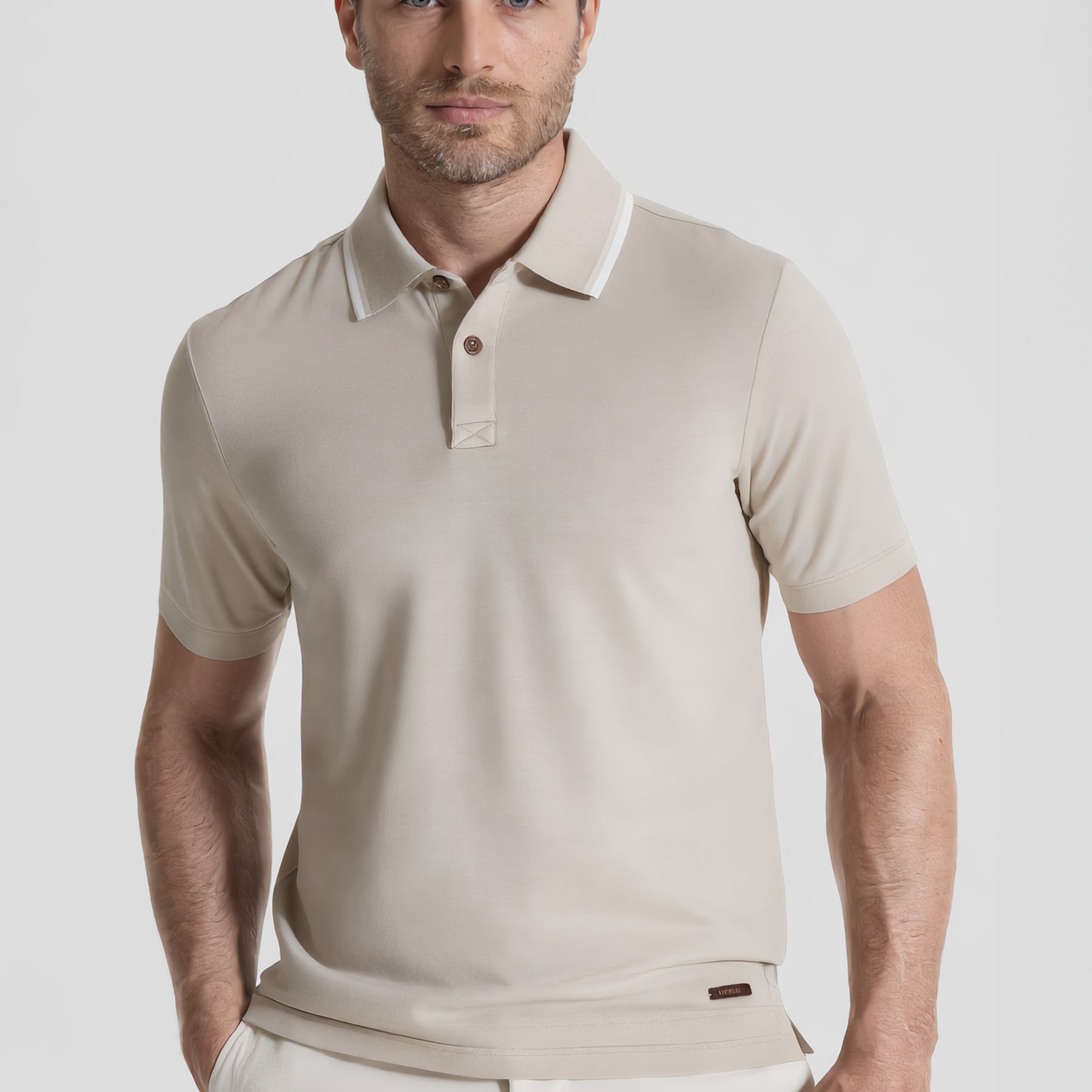 YES ZEE Polo Uomo Piquet Cotone Collo a Contrasto ART. 01T732