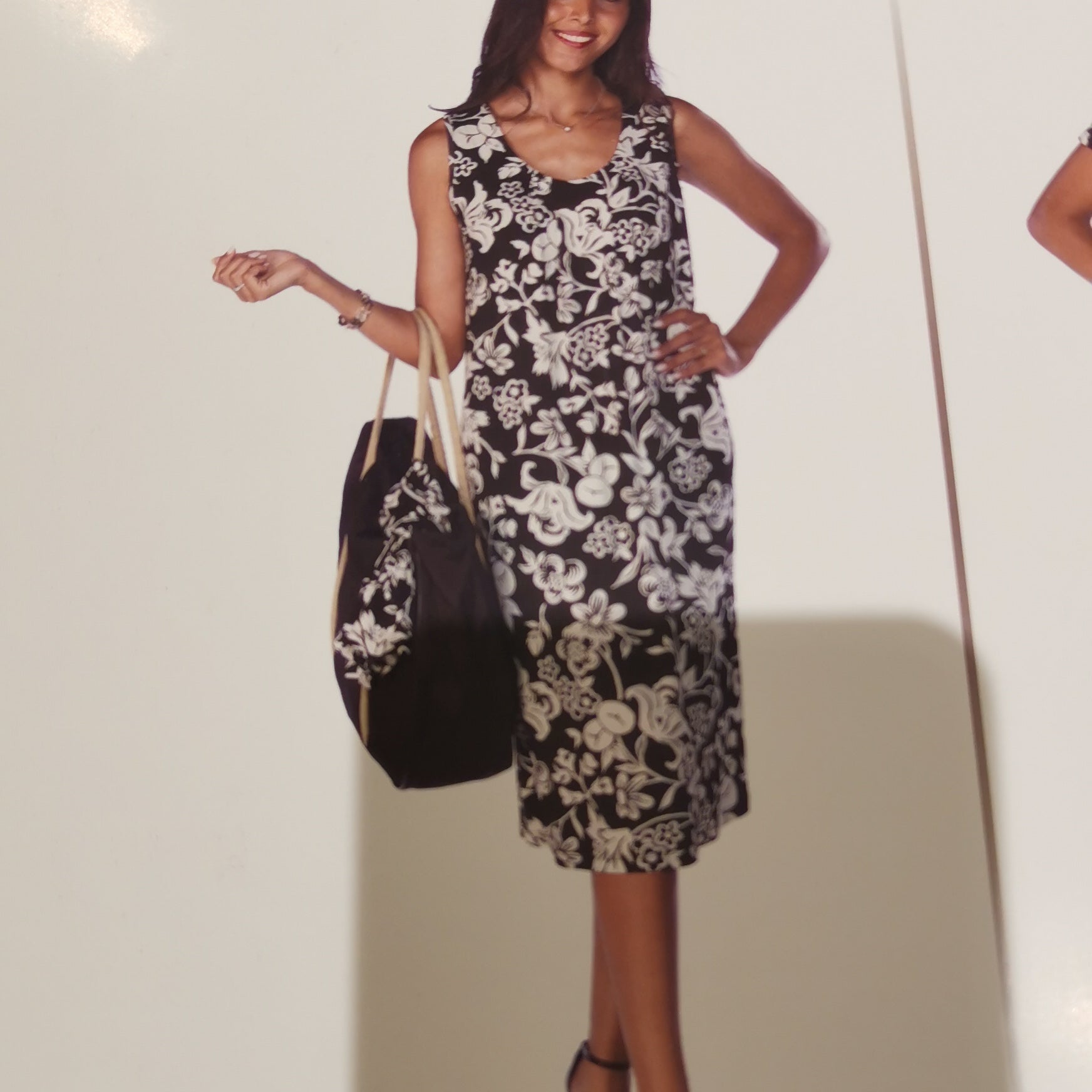 Abito Smanicato a Fiori A3472 HAWAII