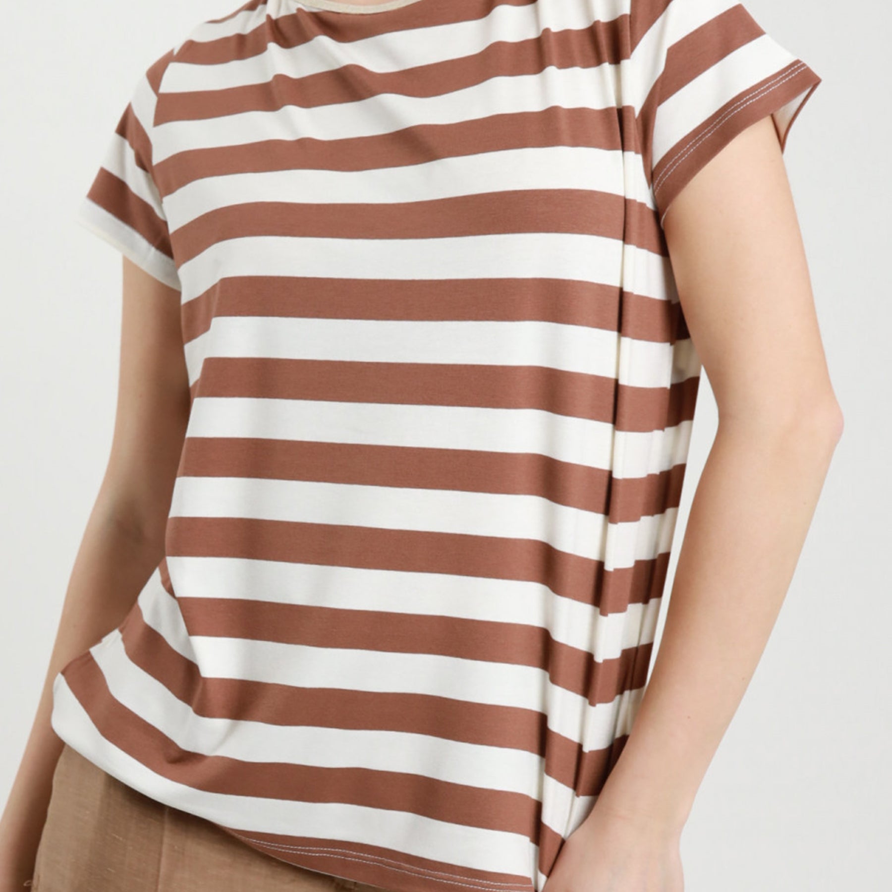 SUSY MIX T-Shirt Donna M/M Viscosa Leggera Fantasia Righe 12126