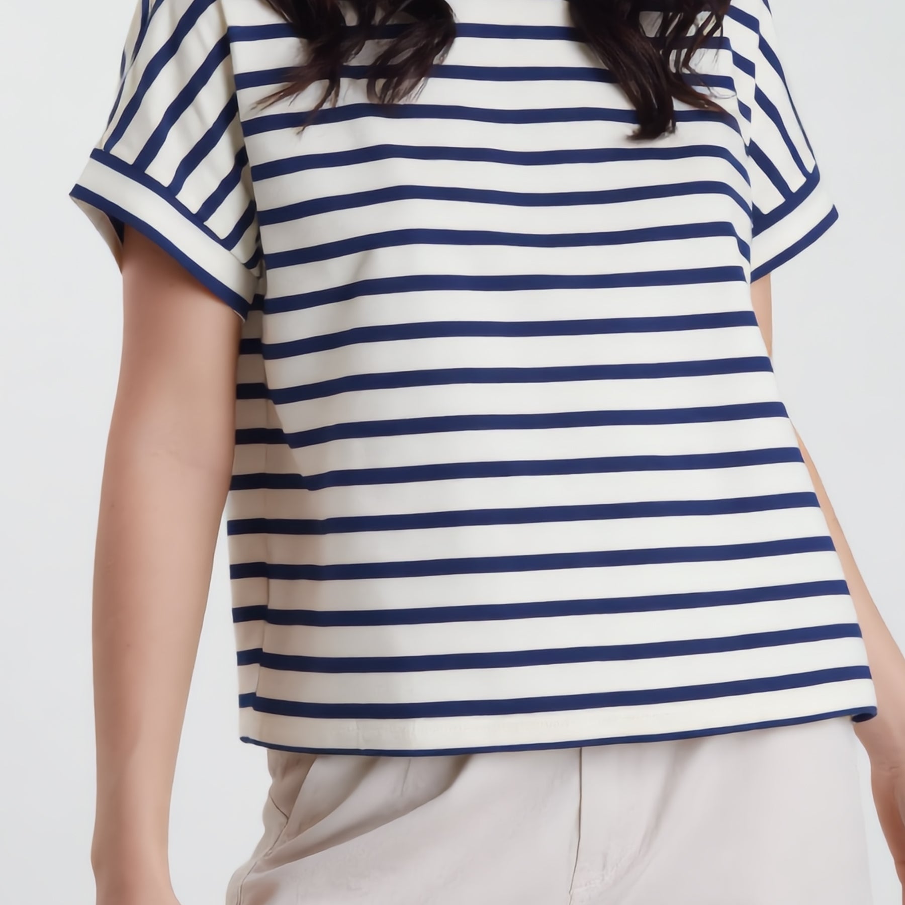 SUSY MIX T-Shirt Donna Girocollo Viscosa Leggera Rigata 12140
