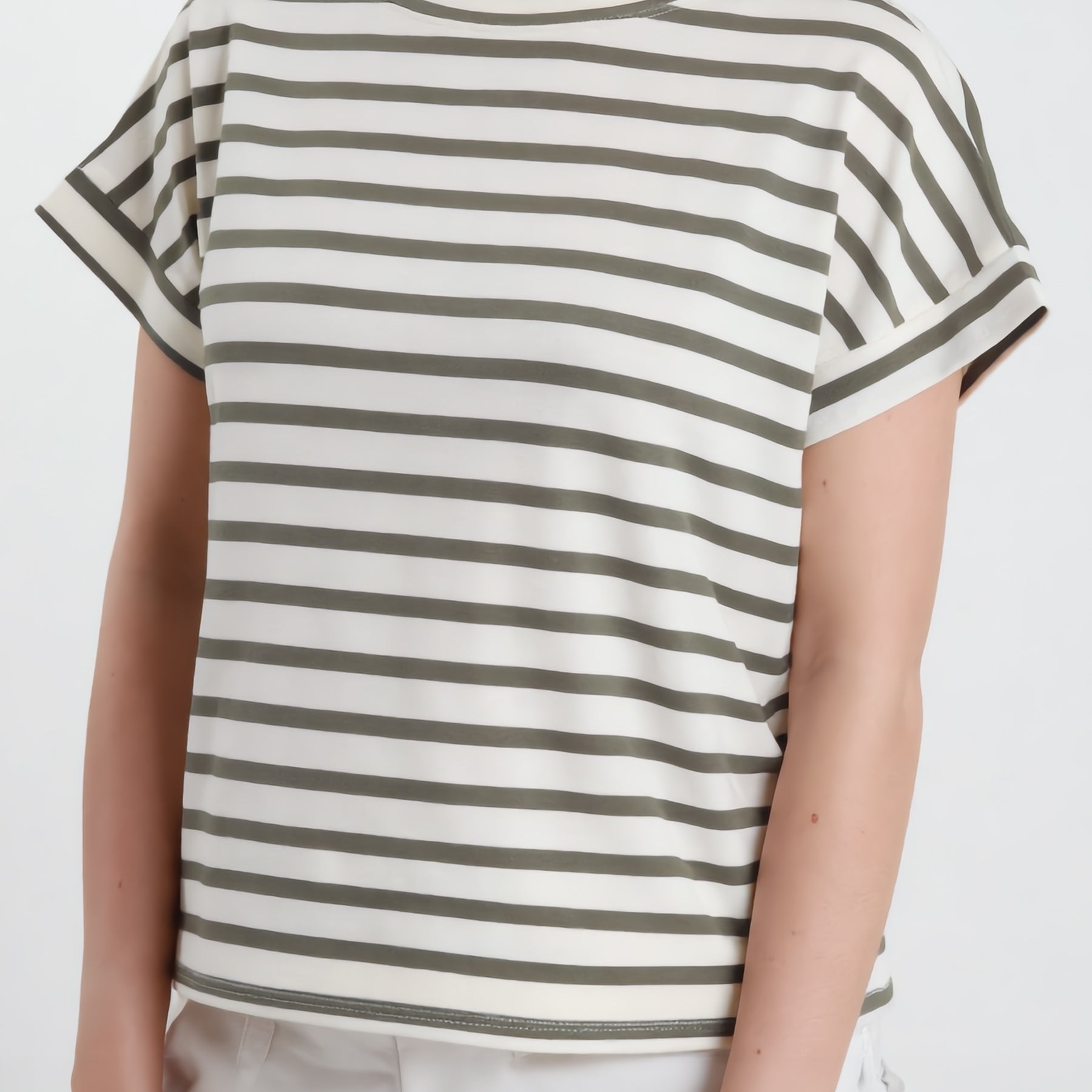 SUSY MIX T-Shirt Donna Girocollo Viscosa Leggera Rigata 12140