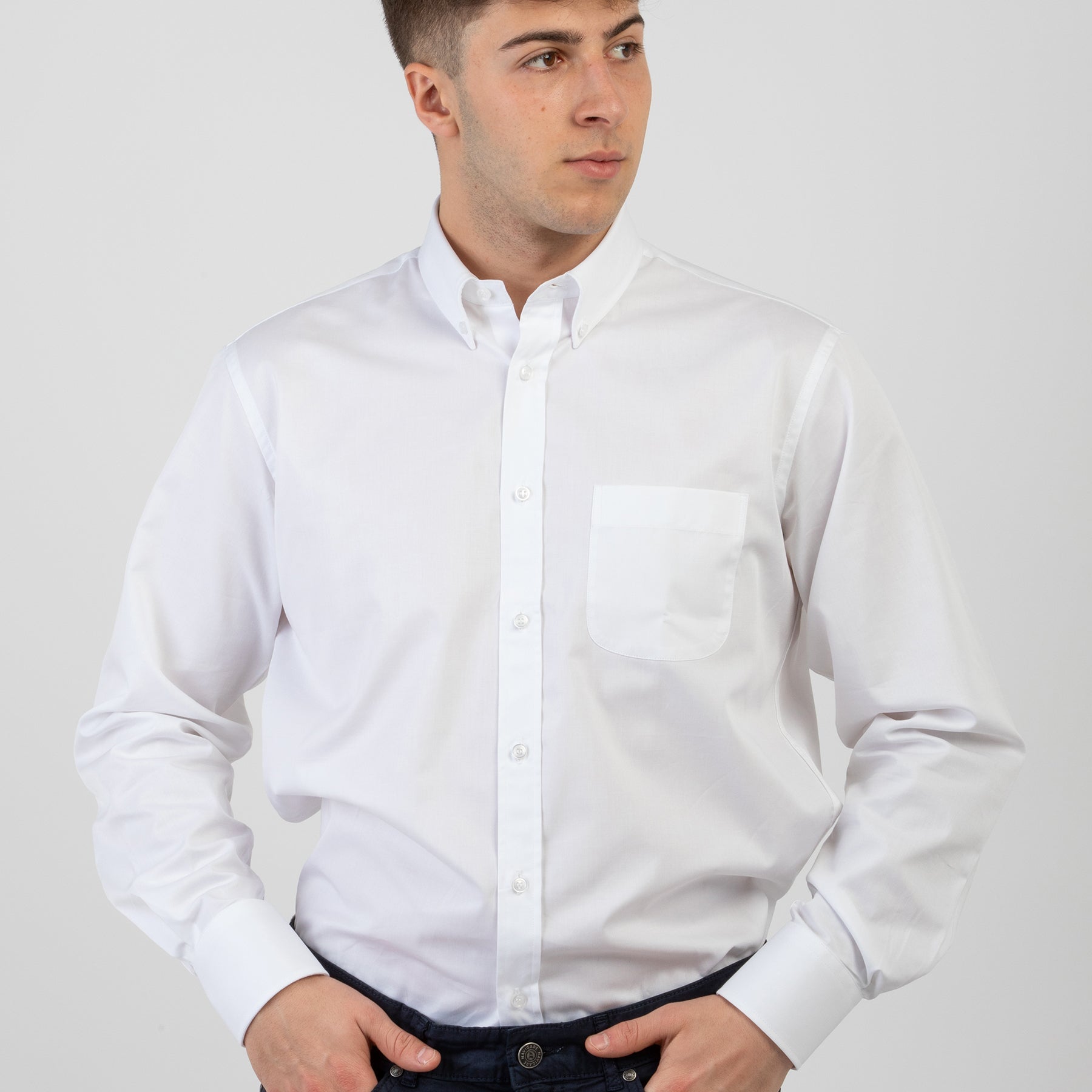 Camicia Uomo Regular Botton Down 100% Cotone Twill INGRAM 3H621