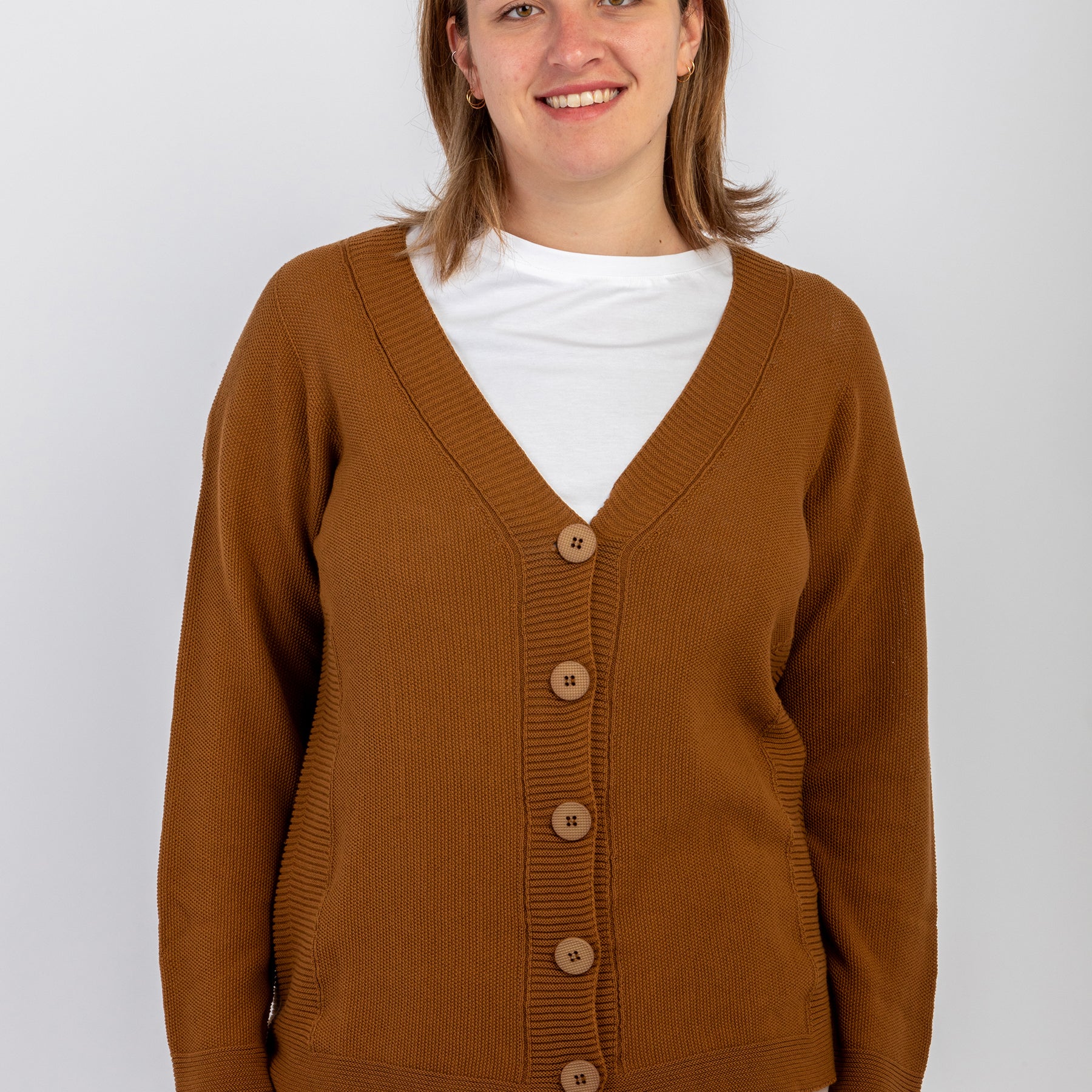 Giacca Donna Maglia Cardigan 100% Cotone LE MORBIDE 02005