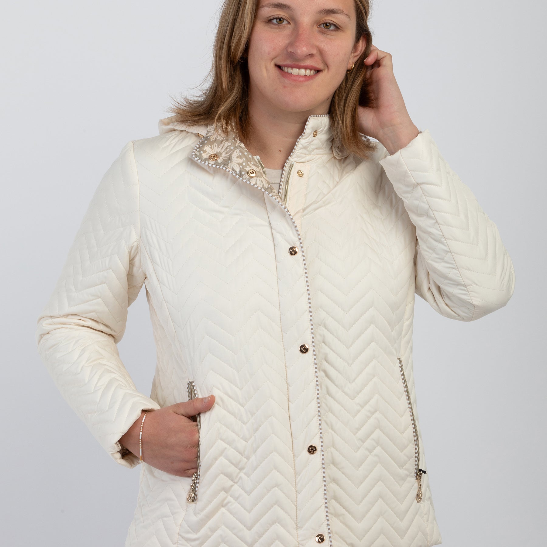 Giubbino Donna Maniche Lunghe Reversibile Leggero SATINETTE ELVIRA 021