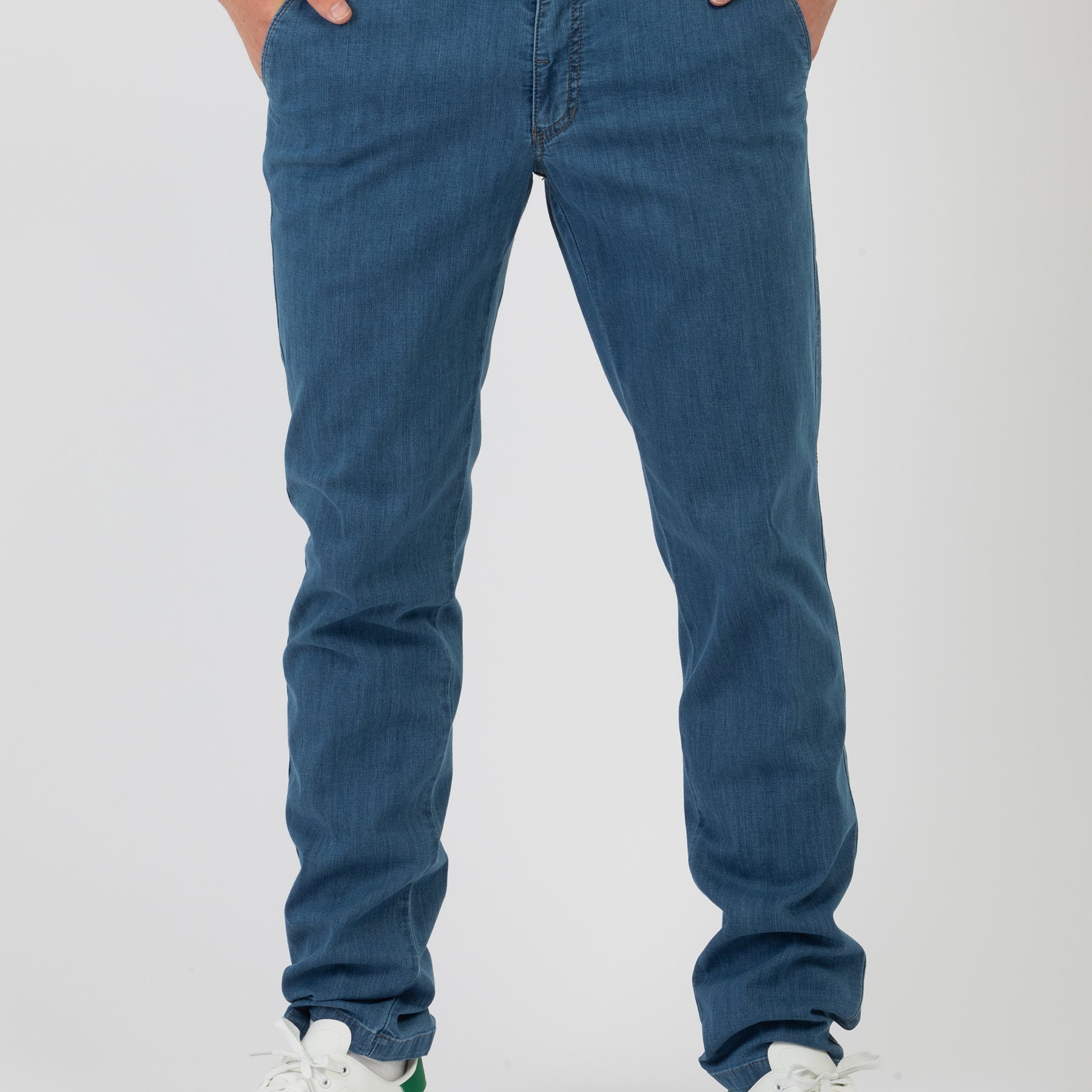 Pantalone Uomo Lungo Tessuto Jeans Cotone leggero 8527 MANUEL