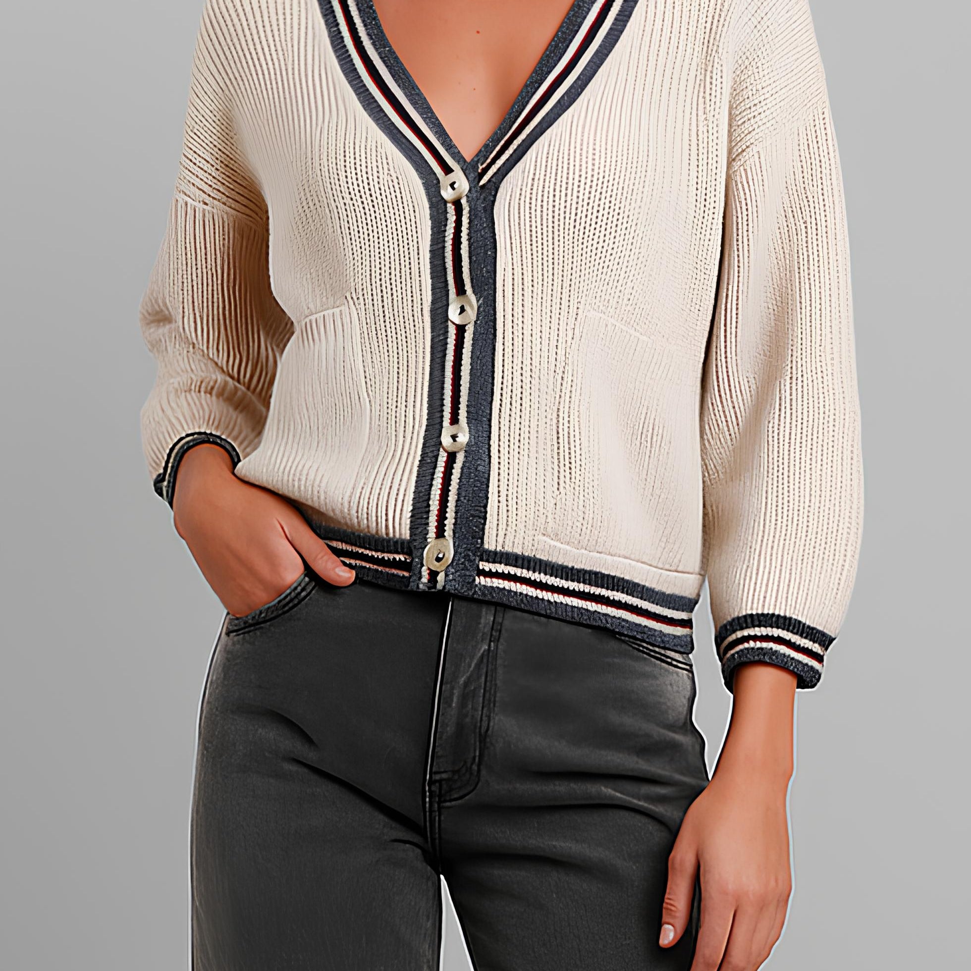 SUSY MIX Cardigan Crop Raffinato con Bottoni Gioiello Donna