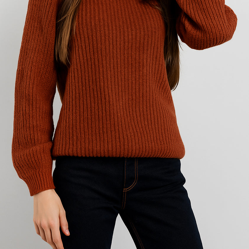 SUSYMIX Maglione Moda Donna con Dettaglio Fiocco Retro