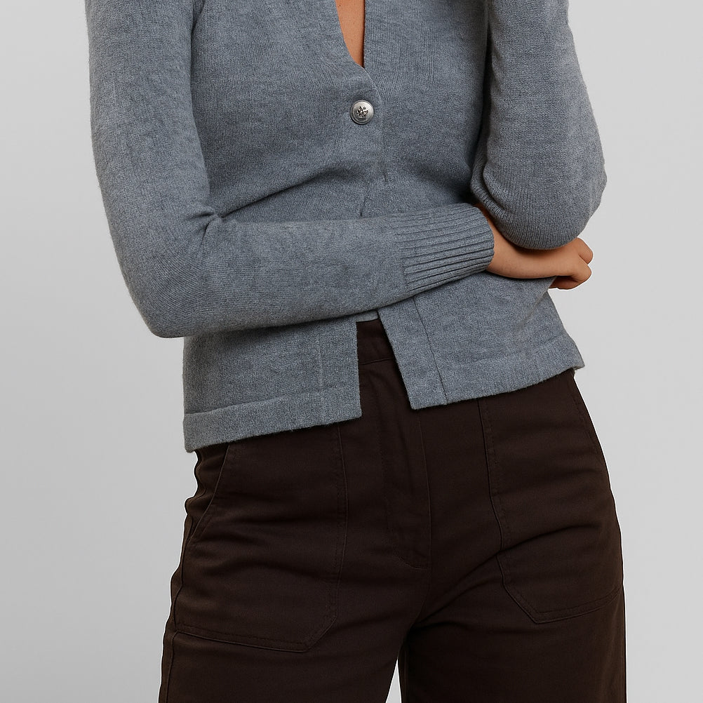 SUSYMIX Cardigan Donna in Maglia con Bottone Moda Trendy