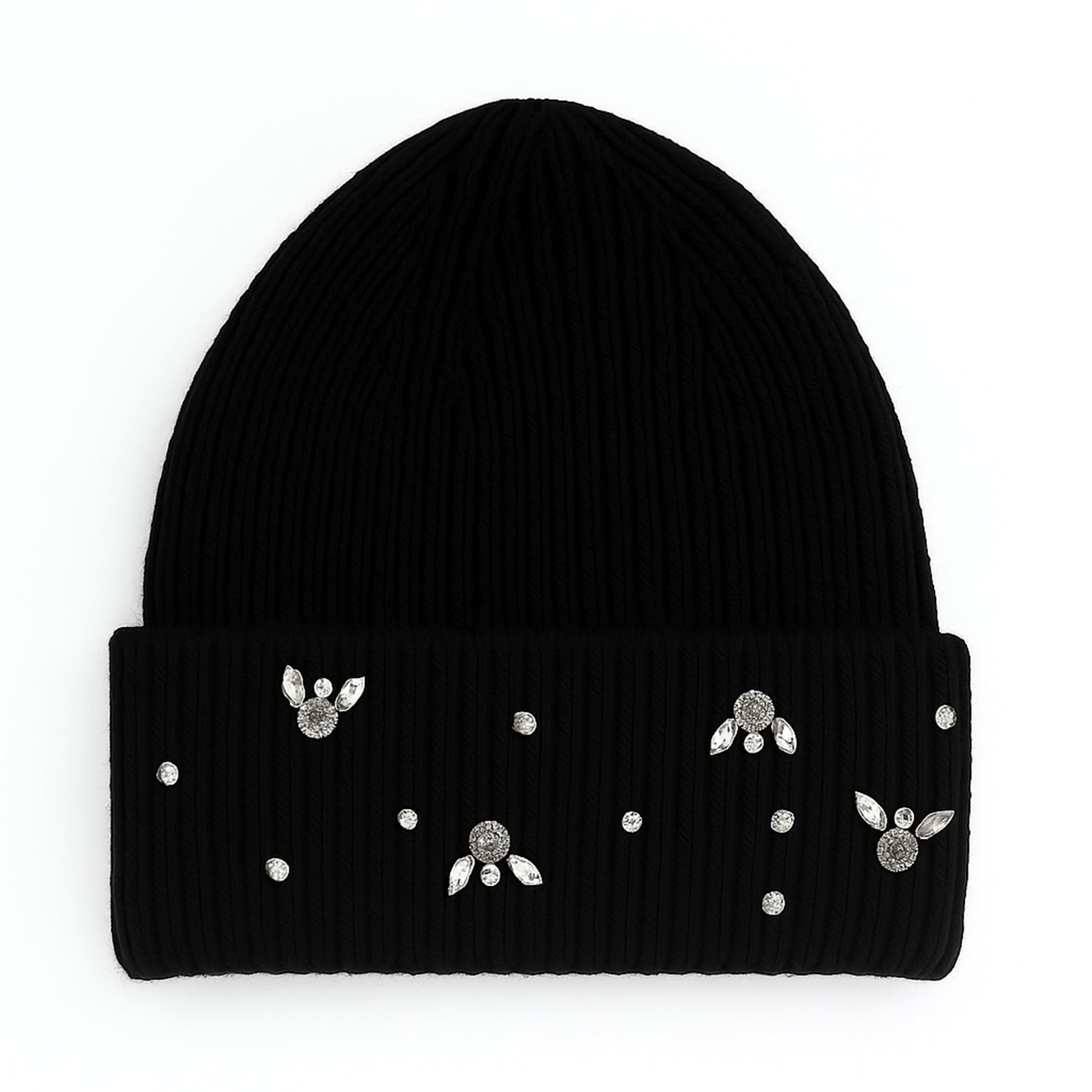 SUSY MIX Cuffia con Applicazioni Strass Donna Caldo Morbido Moda Inverno Qualità ART. HAT93481