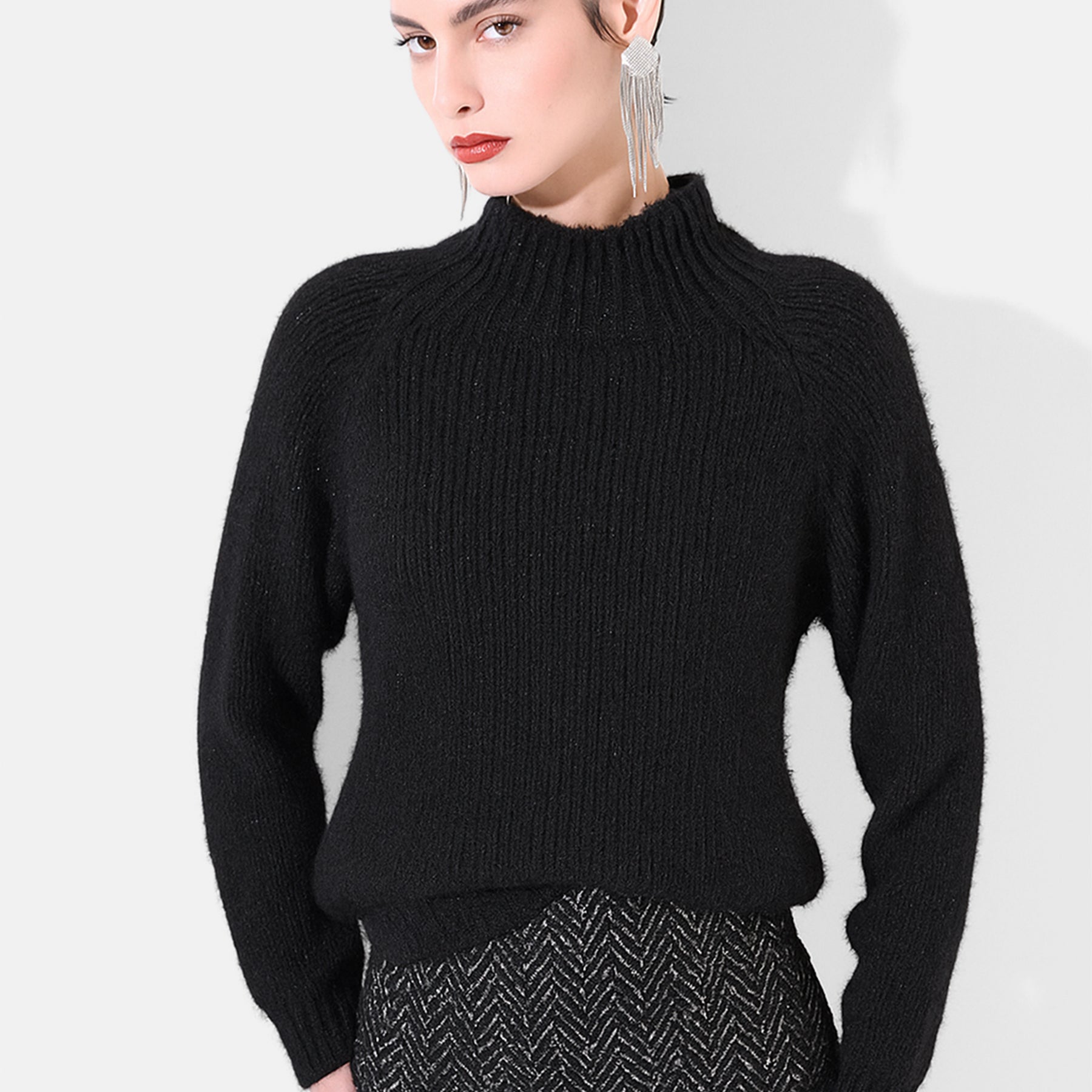 KIKISIX Maglia donna con lurex a mezzocollo ART. KXMA1551