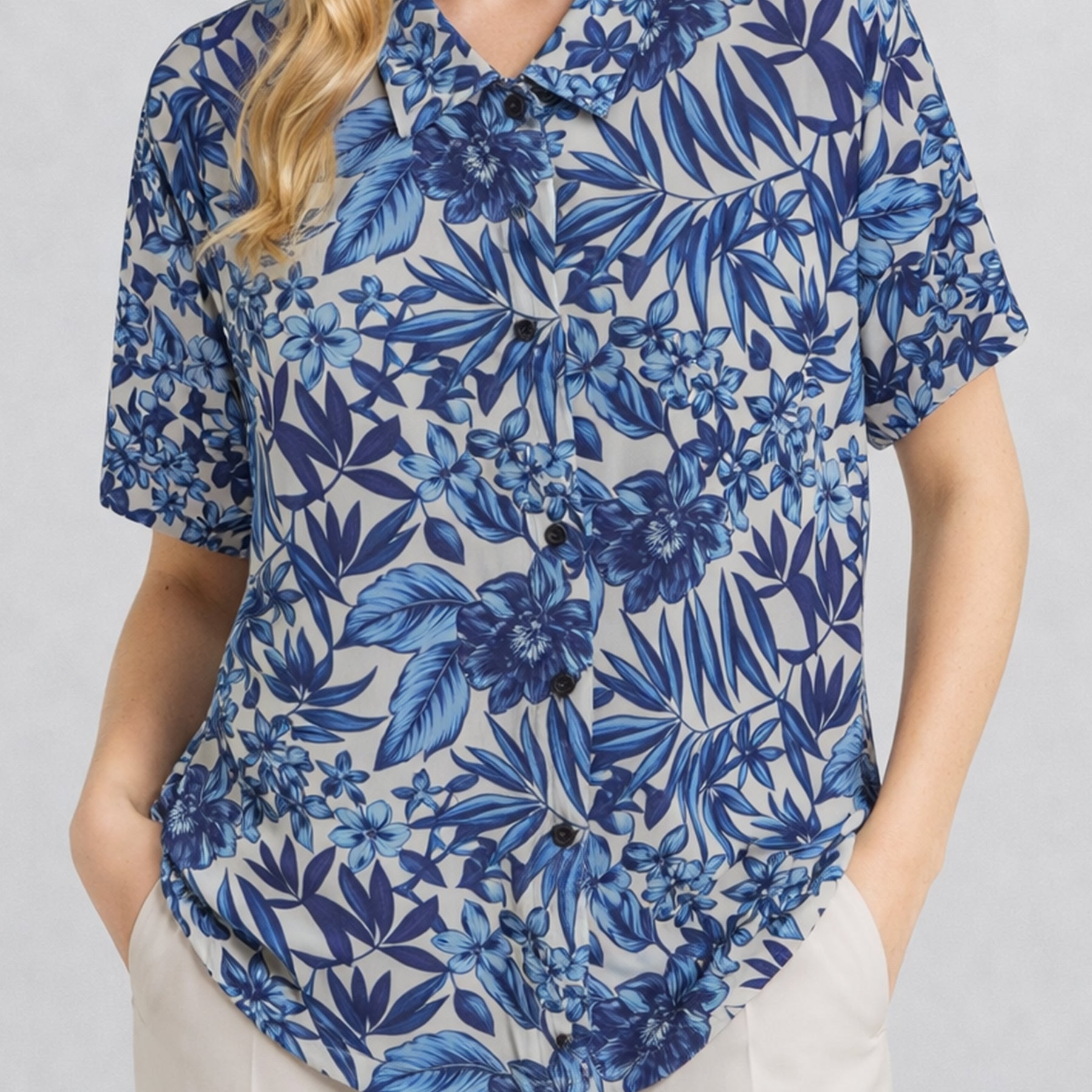 LUISA VIOLA Camicia Donna Curvy In Mussola Floreale ART. 5007F0-32H1