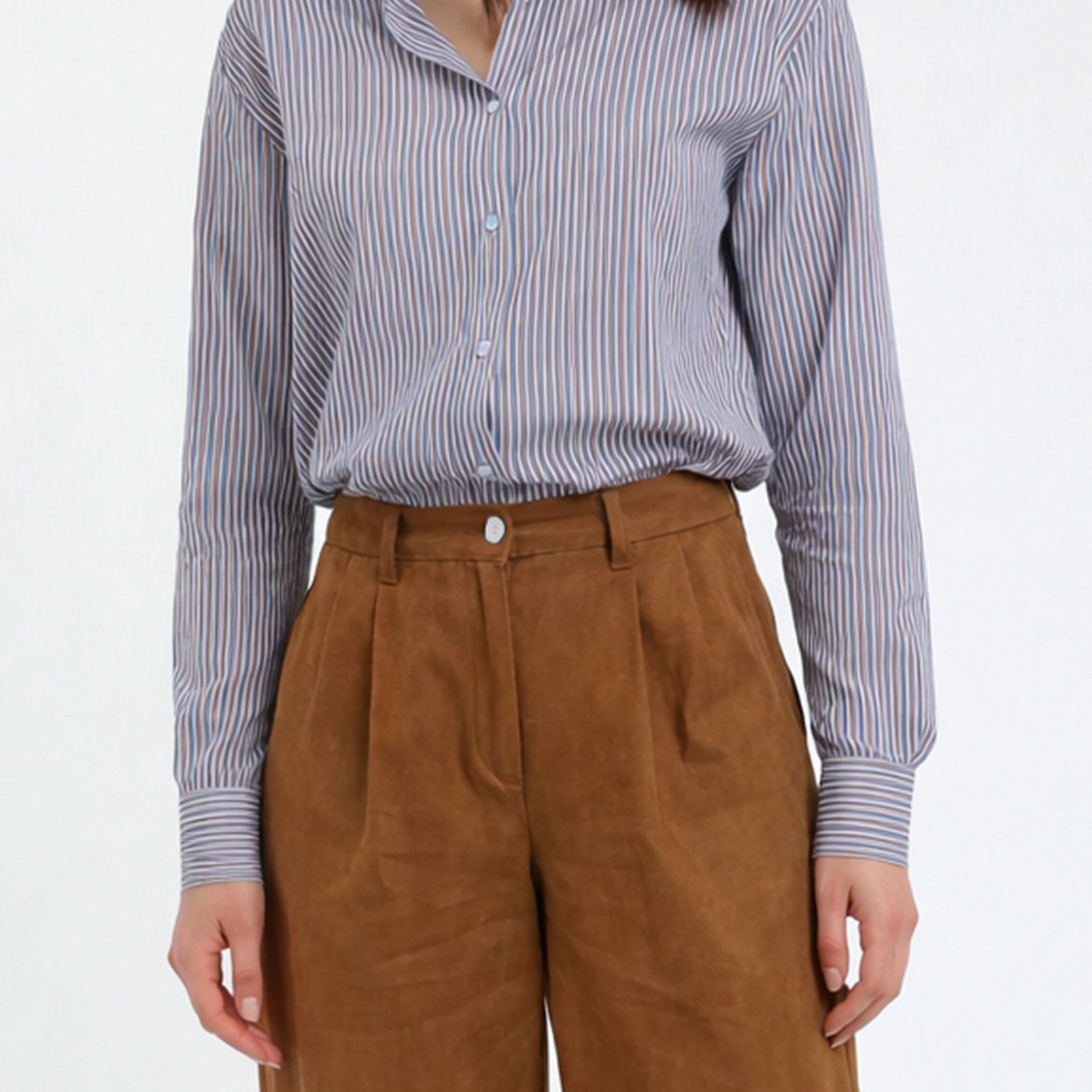 SUSY MIX Camicia Donna Cotone Leggero Gessata 25524LE