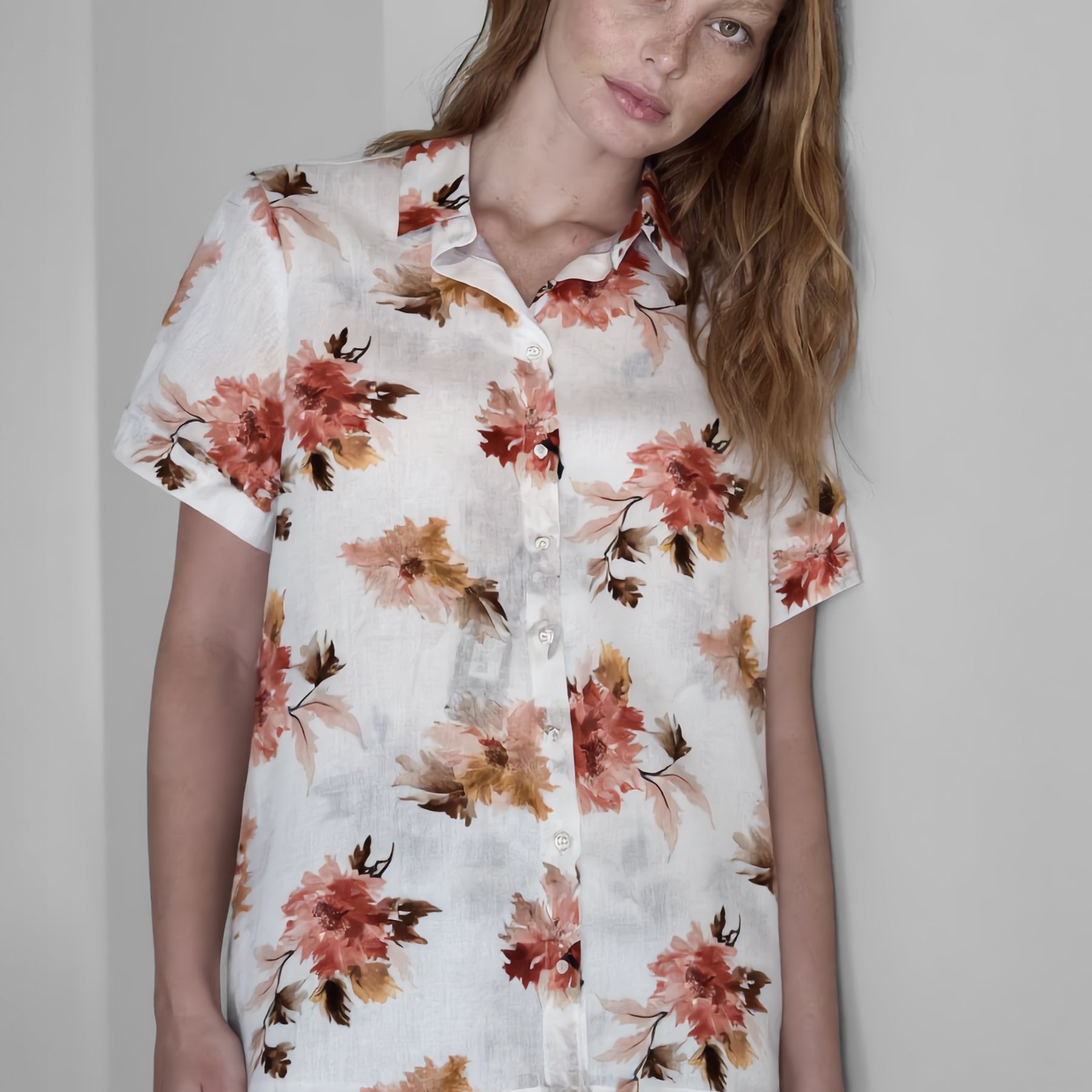 VLT’S BY VALENTINAS Camicia Donna Lino Floreale ART. 26-61M/81M