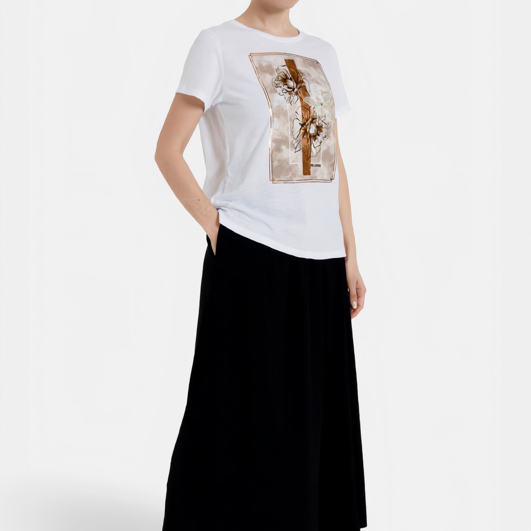 CARLA FERRONI T Shirt Donna Mezza Manica Viscosa Estiva 22168