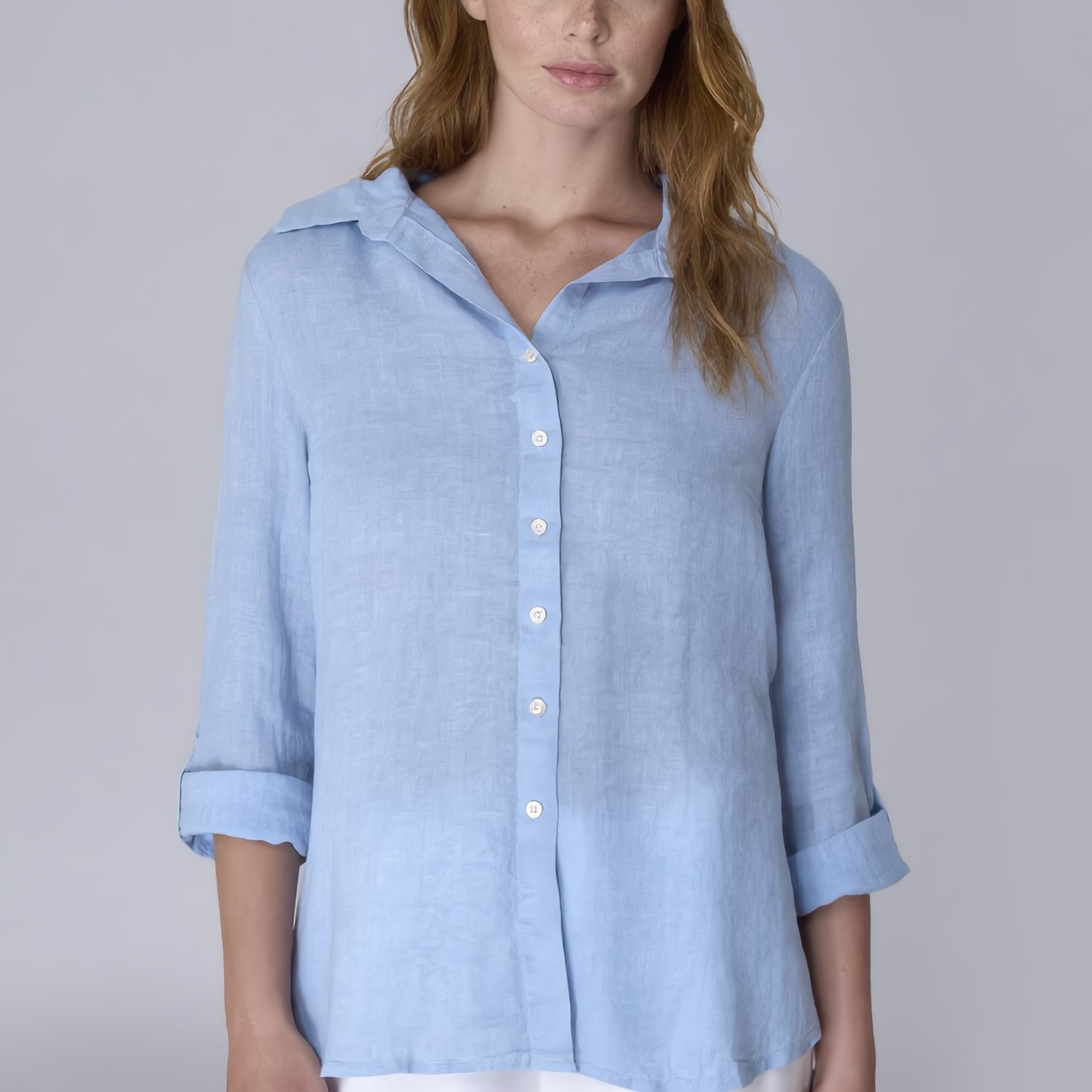 VLT’S Camicia Donna Lino Manica Lunga Made in Italy ART. 26-00M