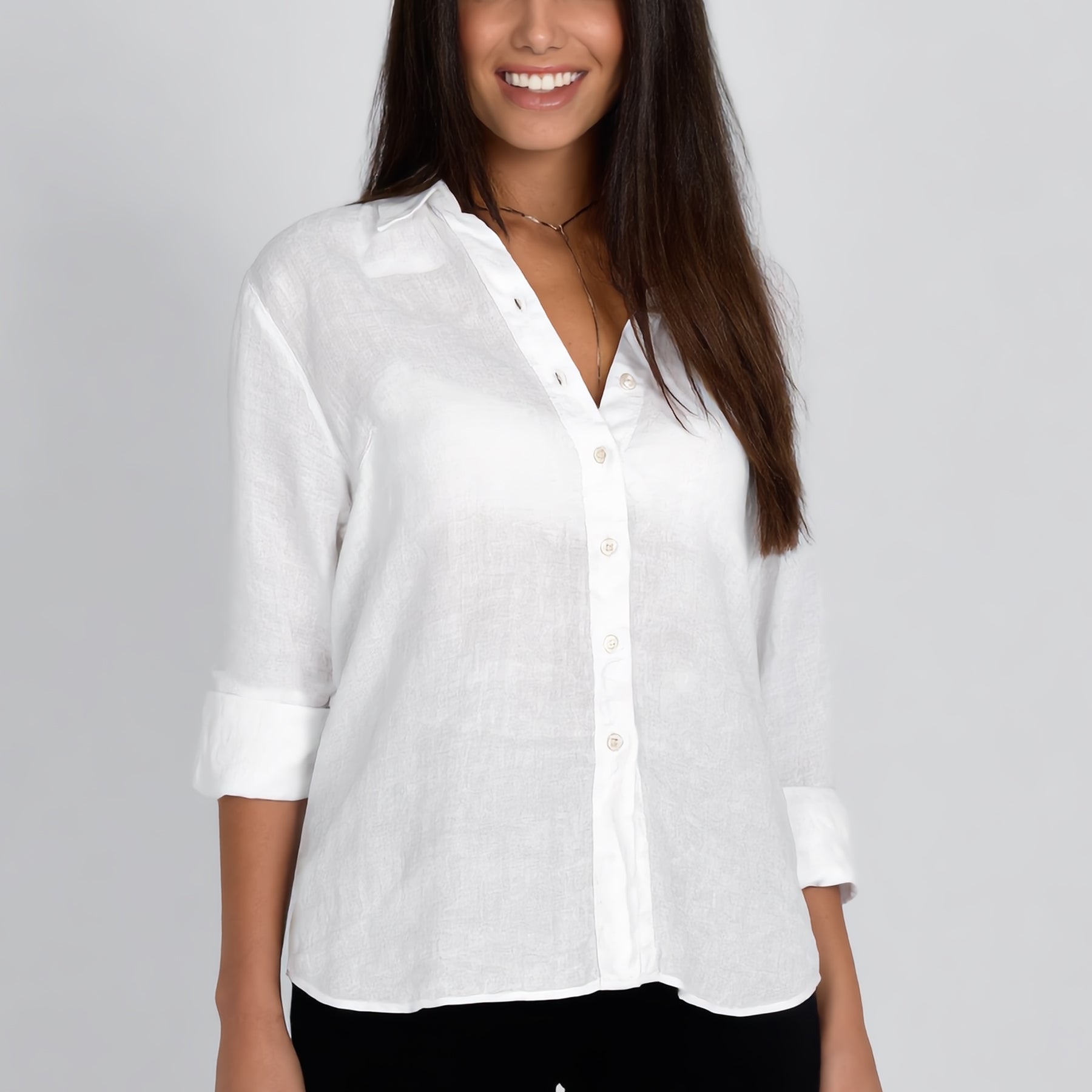 VLT’S Camicia Donna Lino Manica Lunga Made in Italy ART. 26-00M