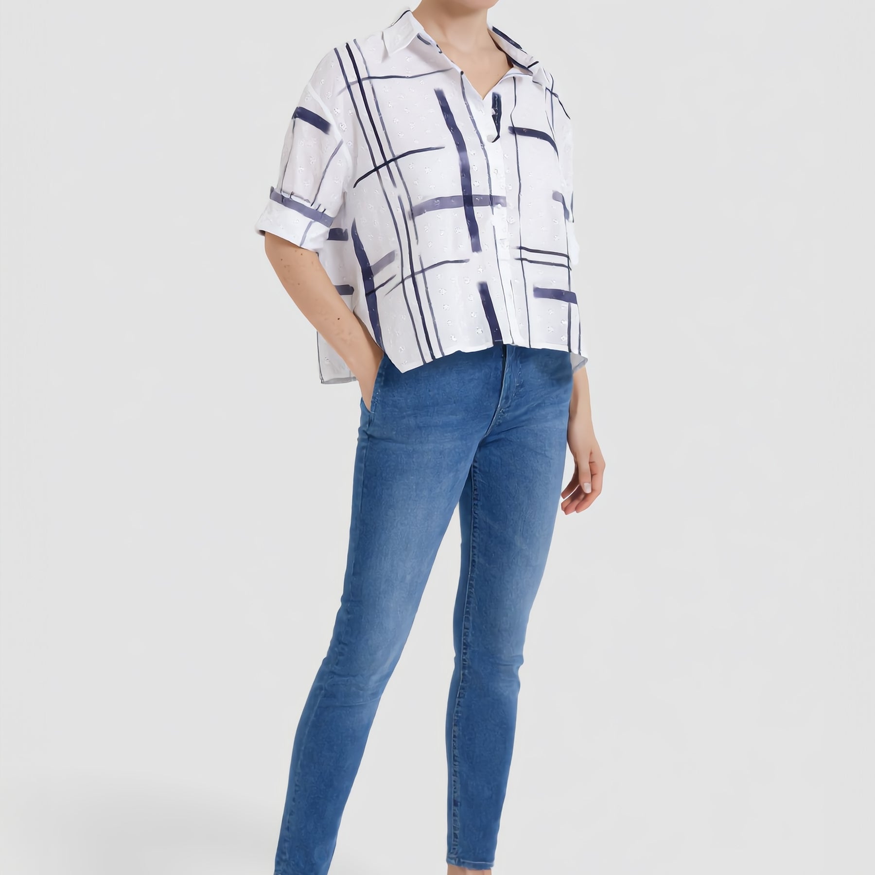 VLT’S Camicia Donna Mezza Manica Over Cotone Estivo 26-240