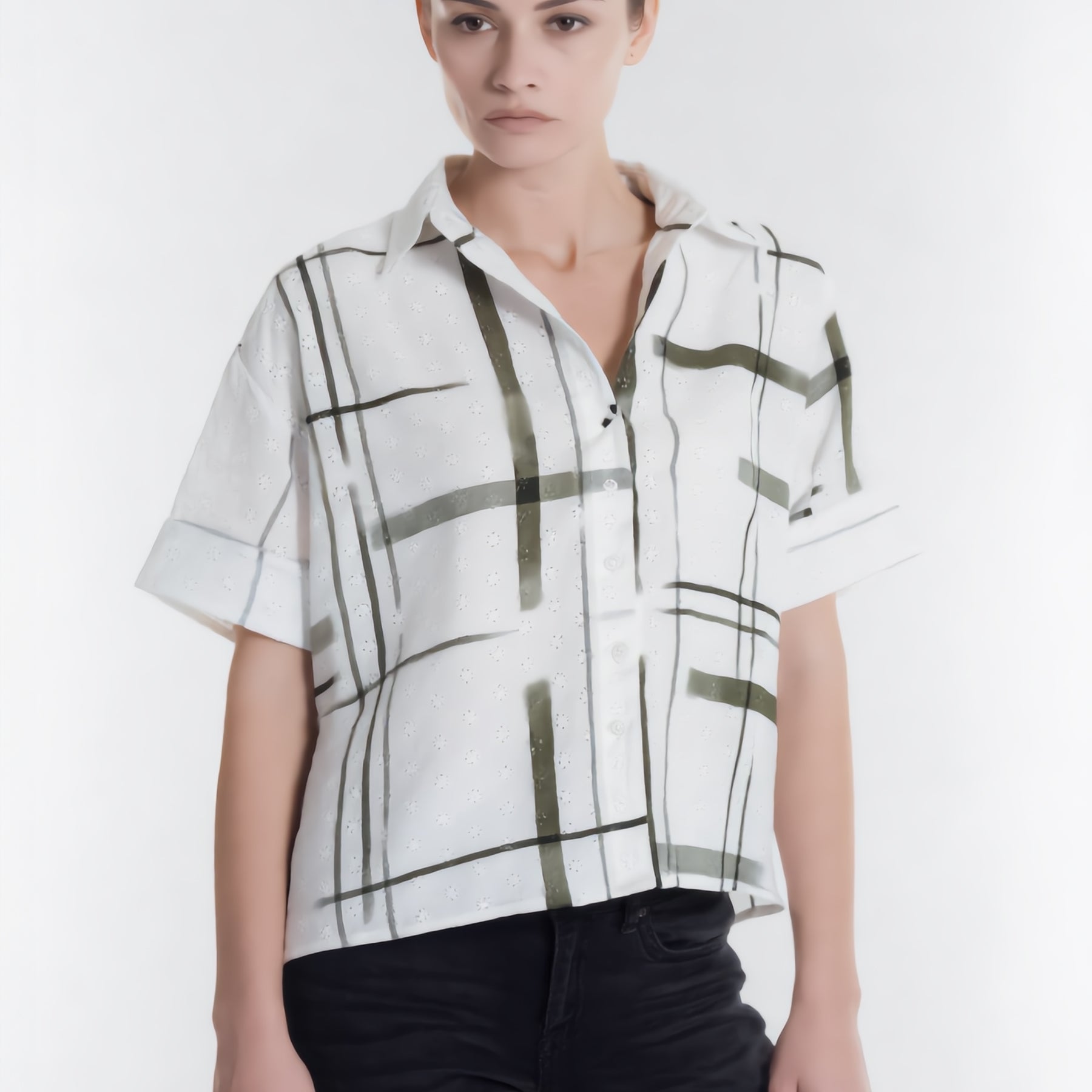 VLT’S Camicia Donna Mezza Manica Over Cotone Estivo 26-240