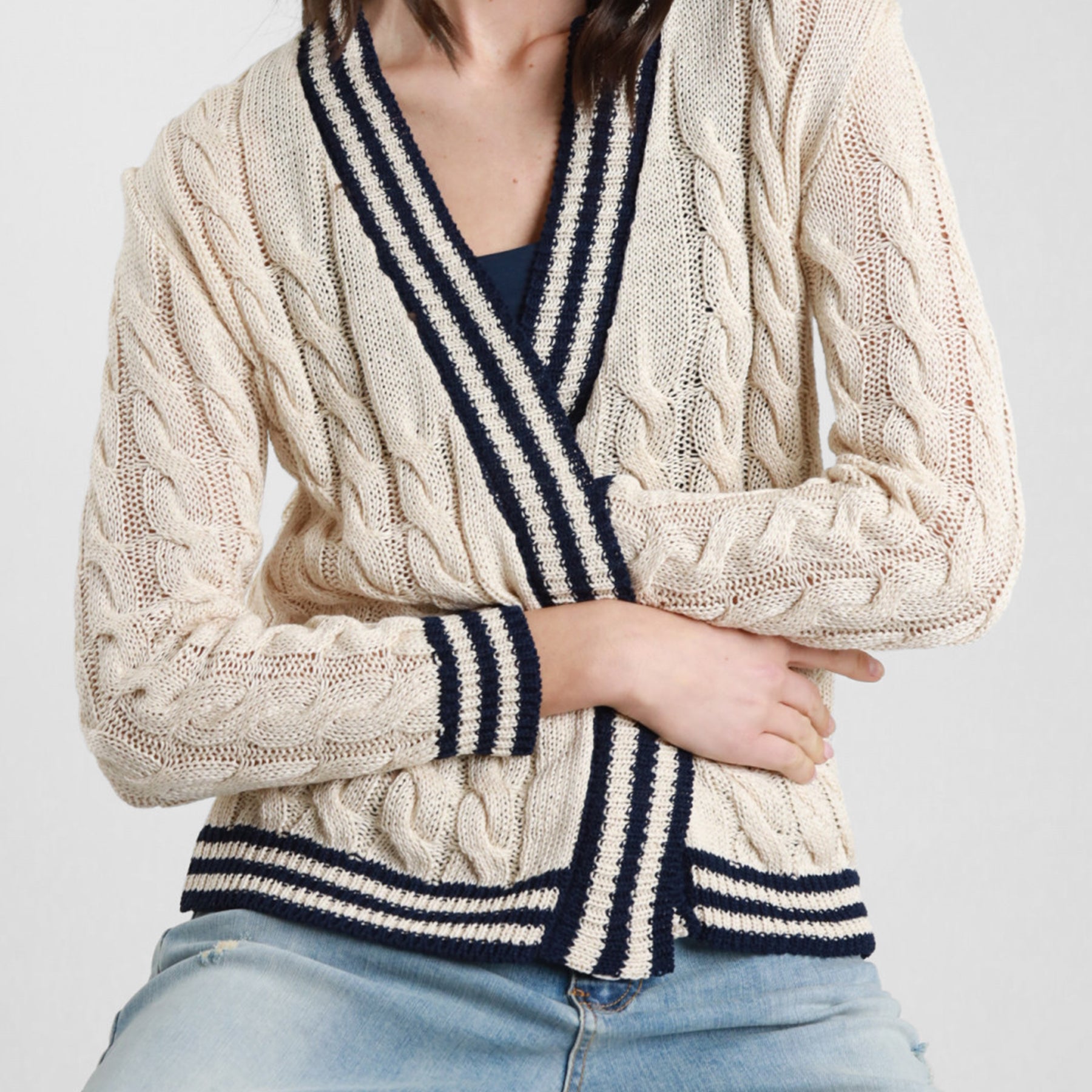 SUSY MIX Cardigan Donna Aperto Puro Acrilico Contrasto 26219