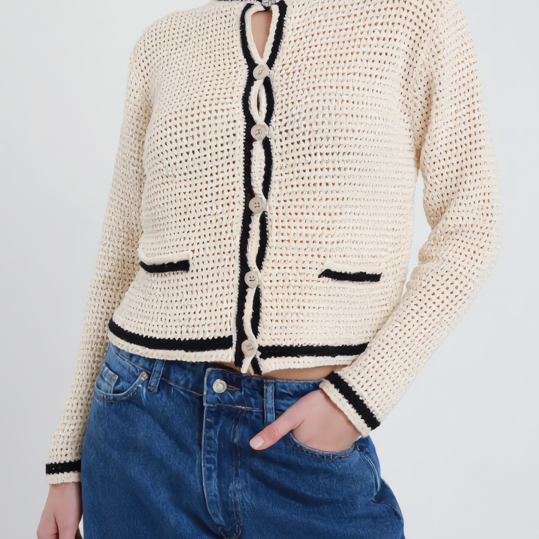 SUSY MIX Cardigan Donna Traforato Cotone Estivo 26223