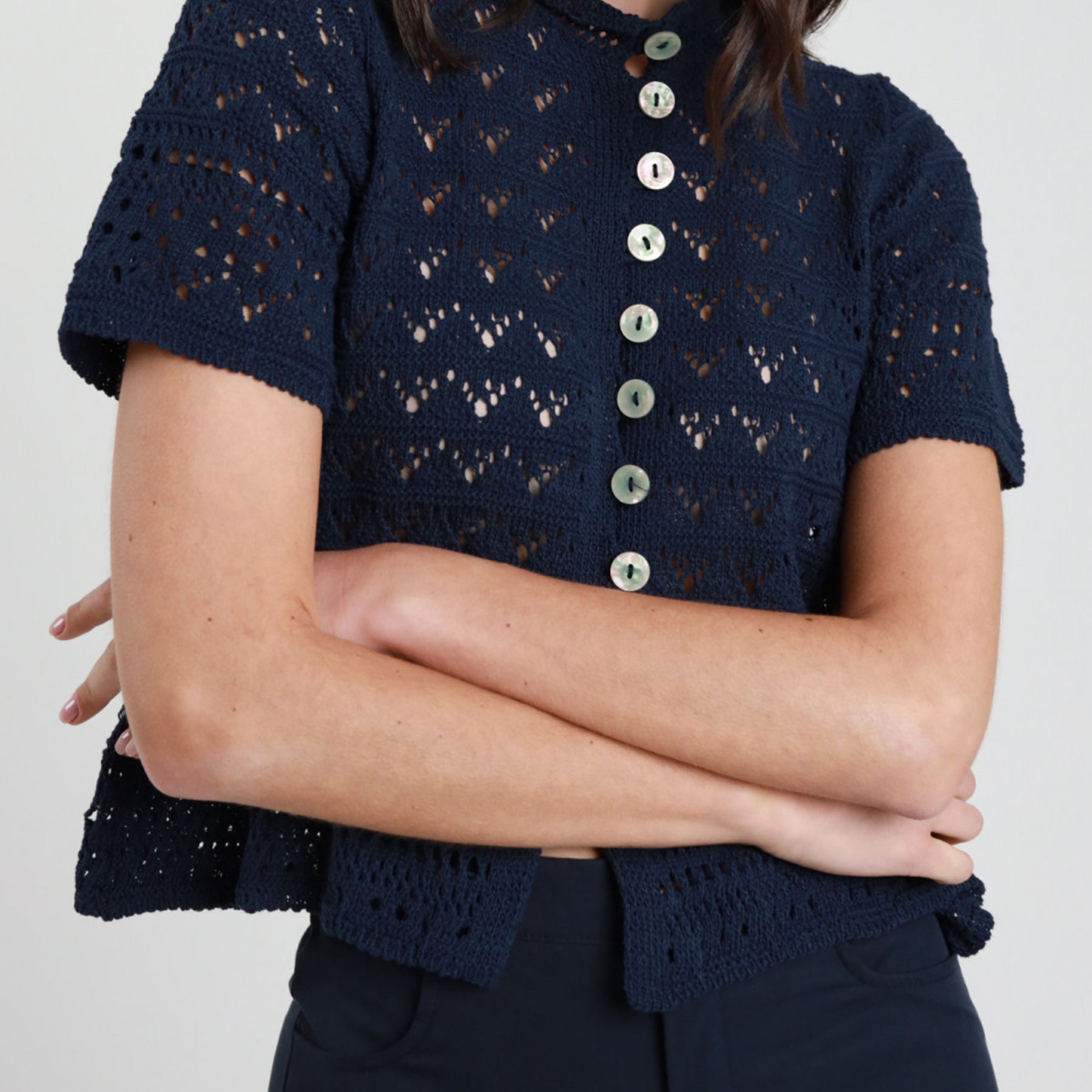 SUSY MIX Cardigan Donna M/M Cotone Estivo in Crochet 26288