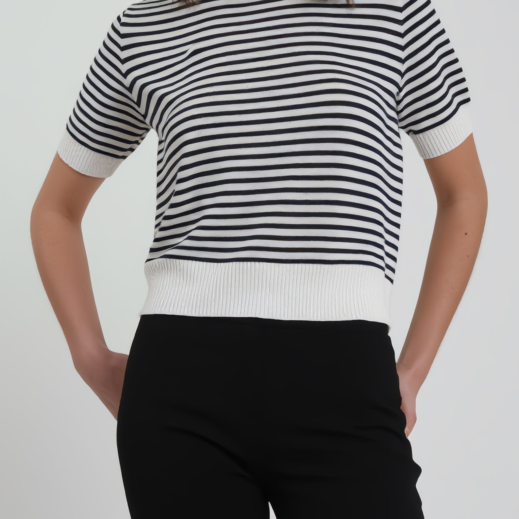 SUSY MIX Maglia Donna Mezza Manica Viscosa Estiva Rigata 31740