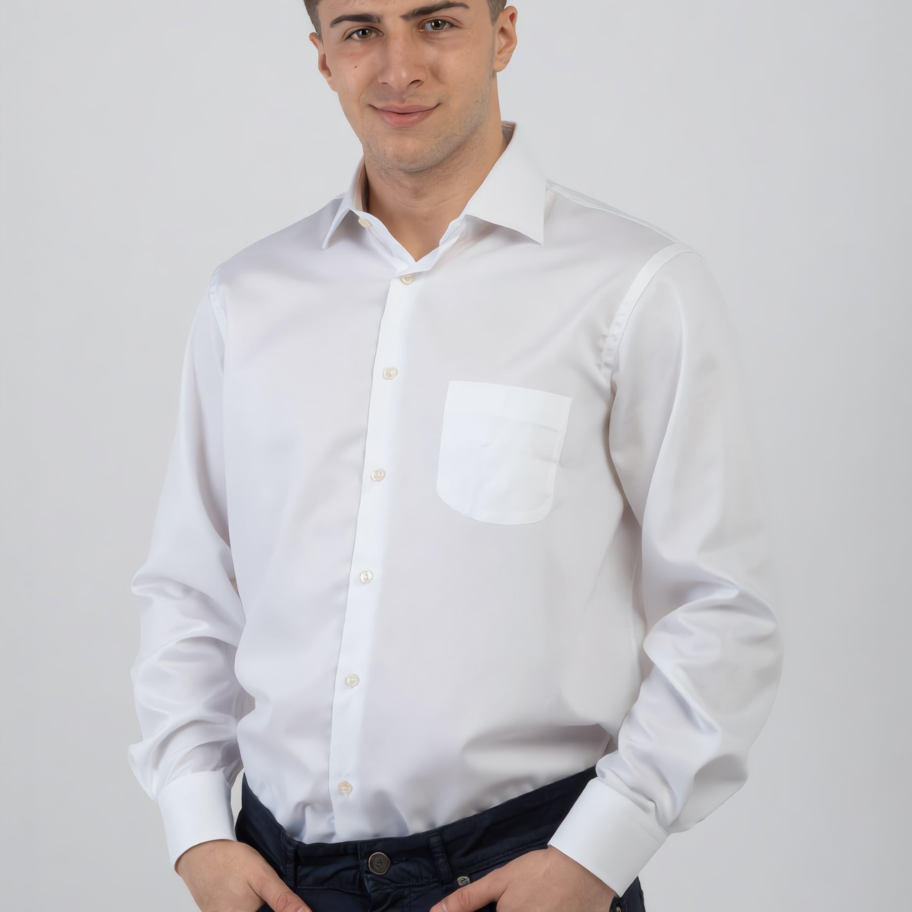 INGRAM Camicia Uomo Manica Lunga Cotone Panamino 3H622-REG-C-T