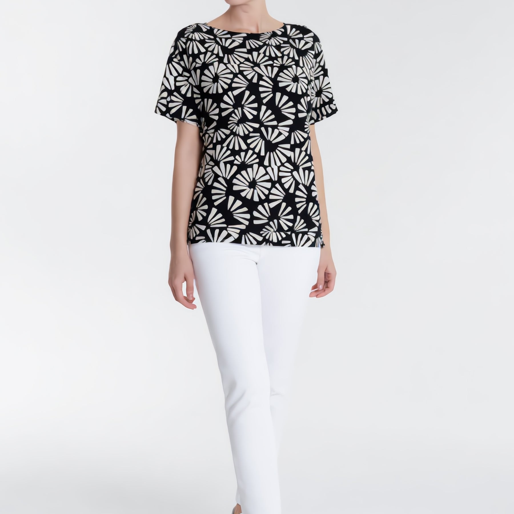 CARLA FERRONI T-Shirt Donna M/M Viscosa Estiva Floreale 50200