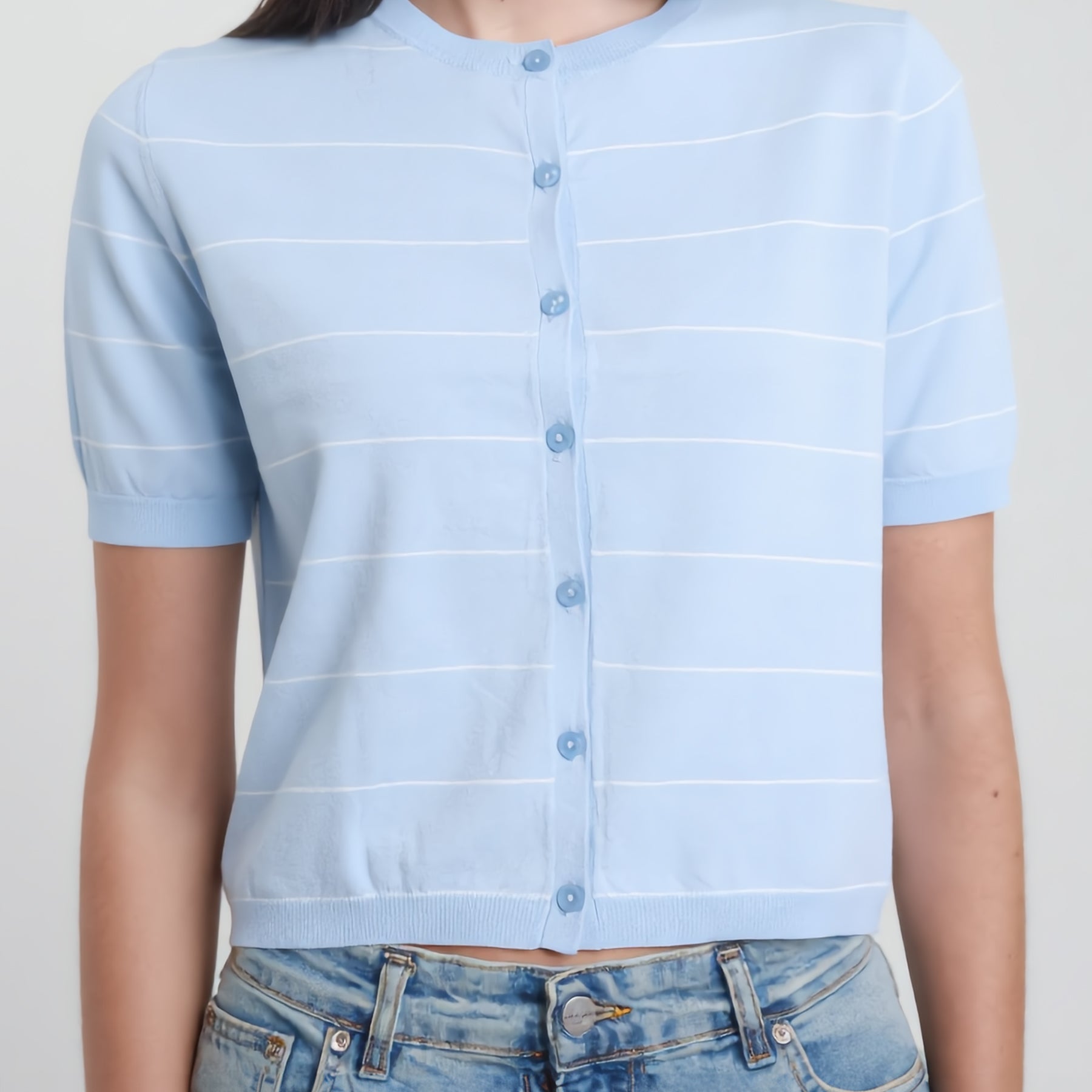 SUSY MIX Cardigan Donna Mezza Manica Viscosa Estiva Rigata 6268