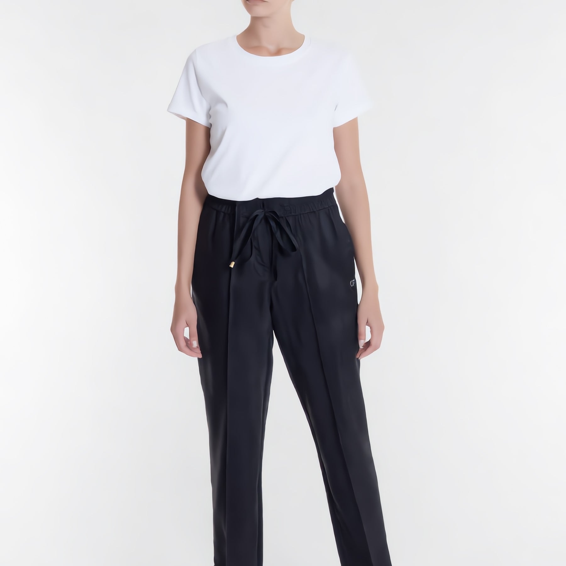 CARLA FERRONI Pantalone Donna Lungo Elastico Lyocell Estivo 70249