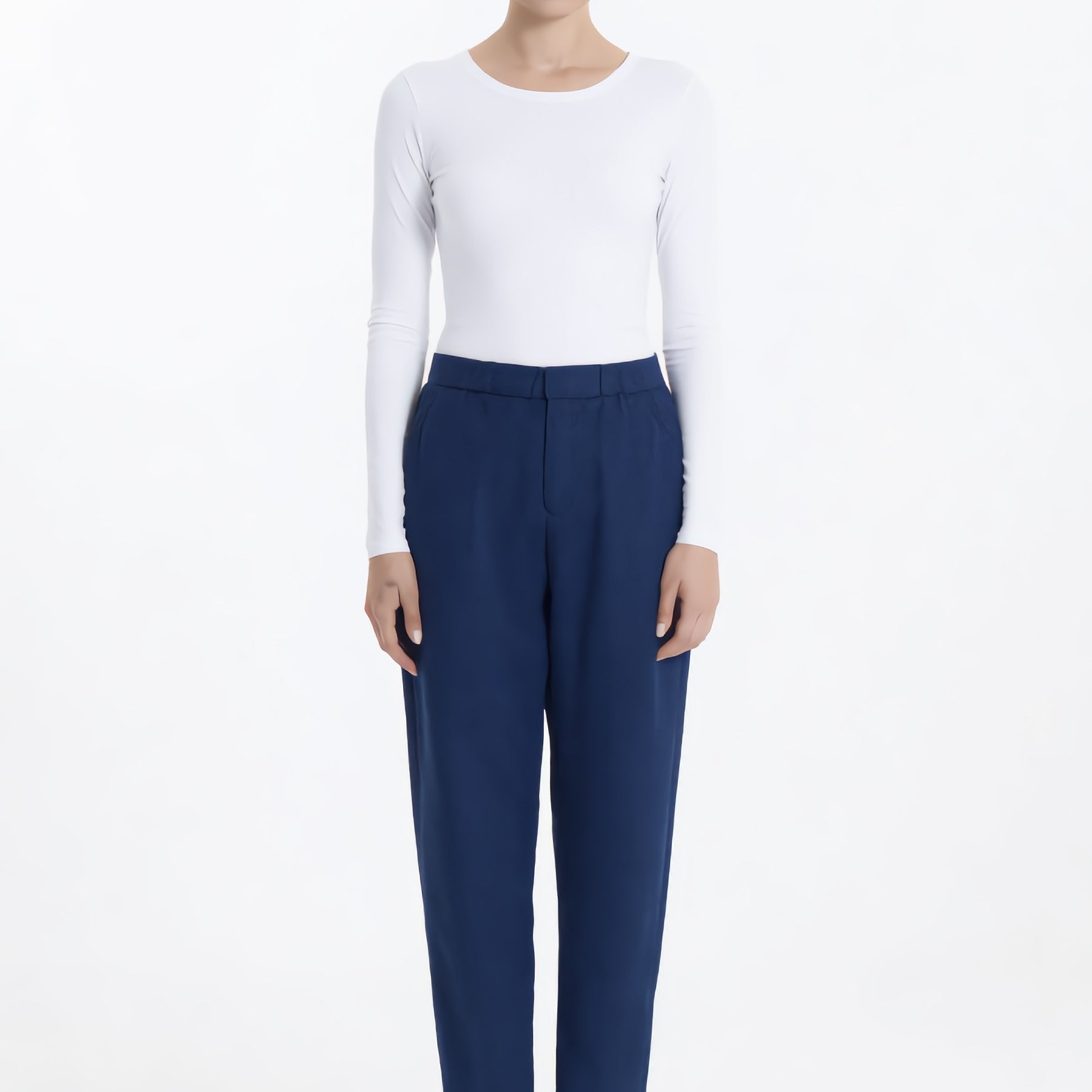 CARLA FERRONI Pantalone Donna Lungo Elastico Cotone Estivo 70251