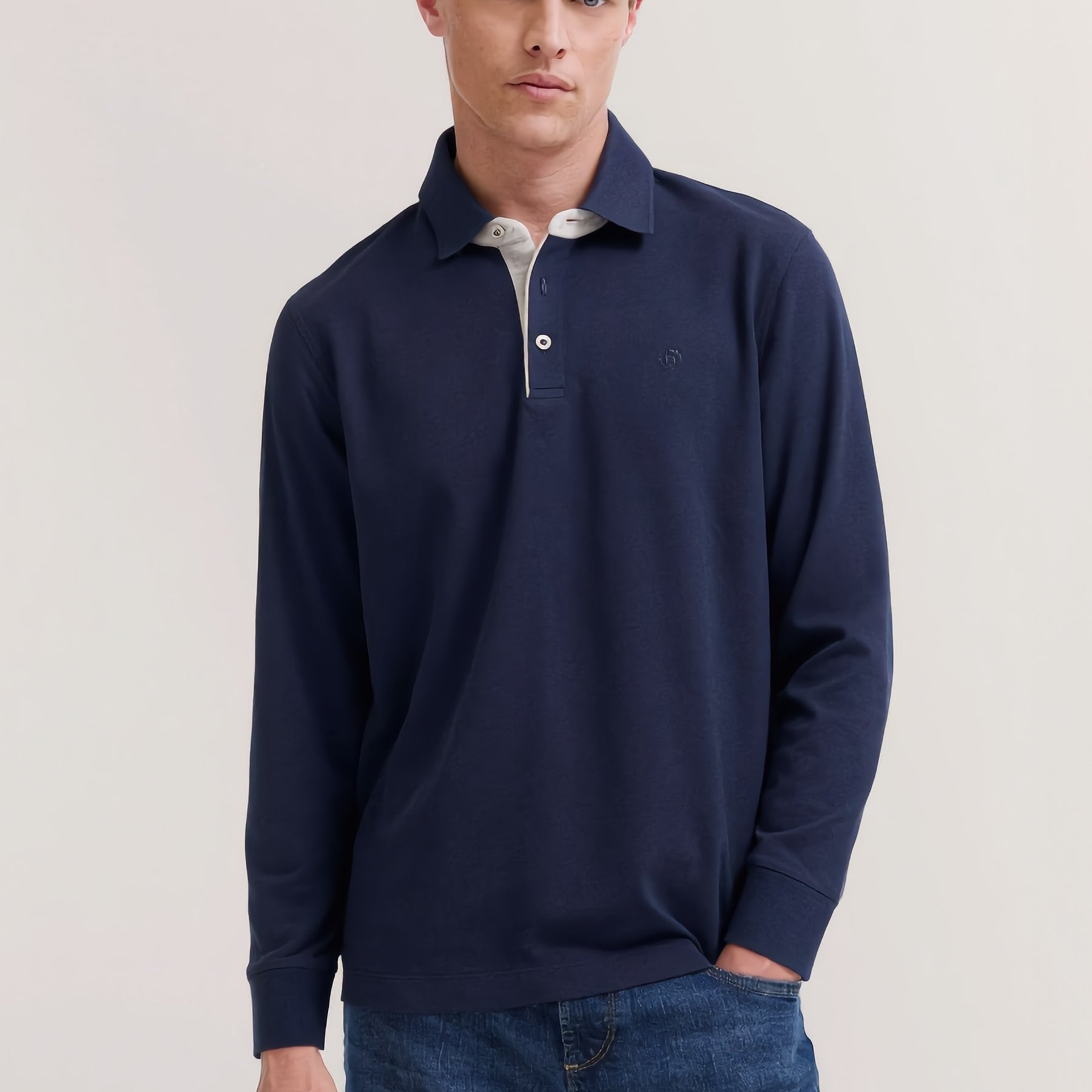 BUGATTI Polo Uomo Manica Lunga Cotone Piquet ART. 8130-15030E