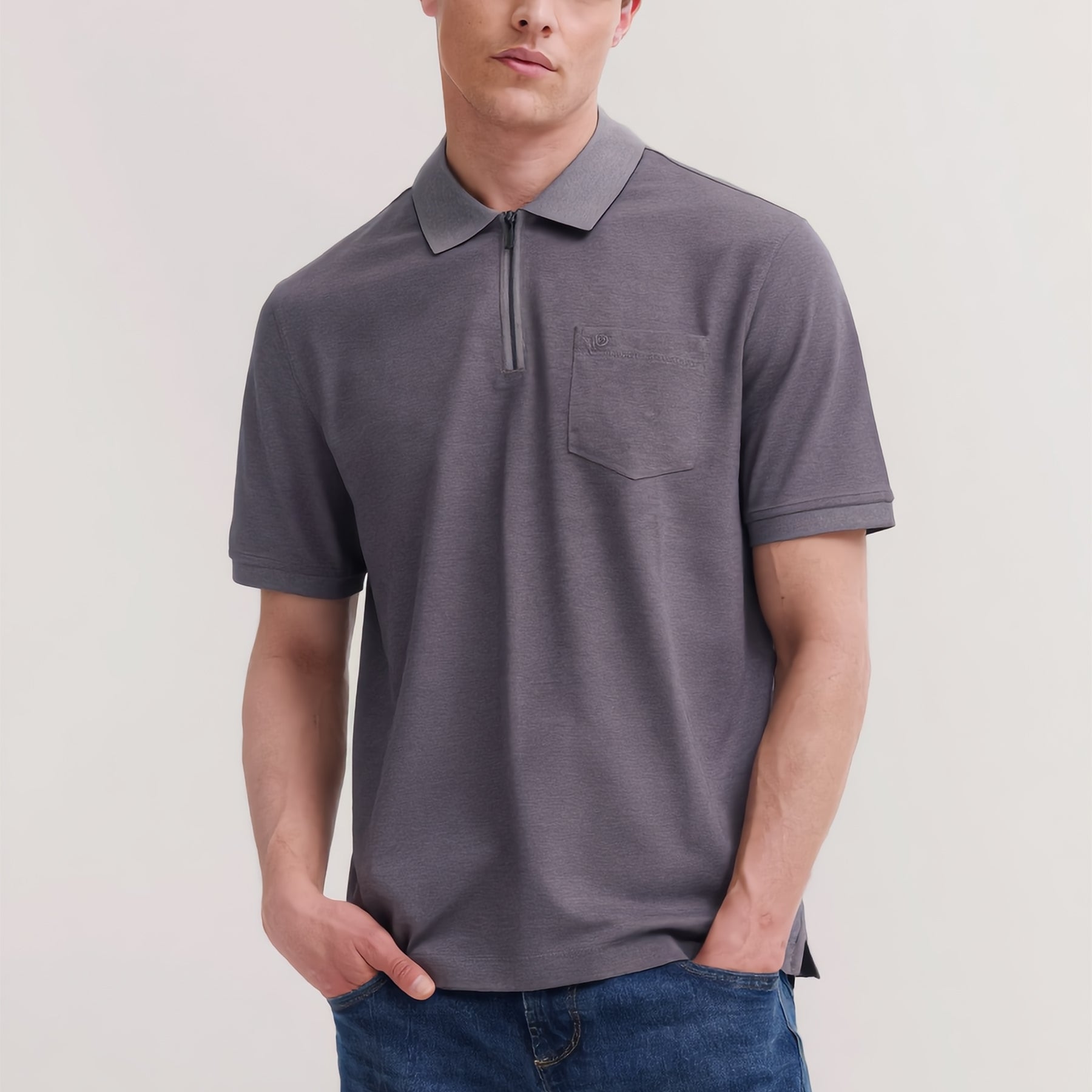 BUGATTI Polo Uomo Mezza Manica Zip Cotone Piquet No Stiro ART. 8150-15097E