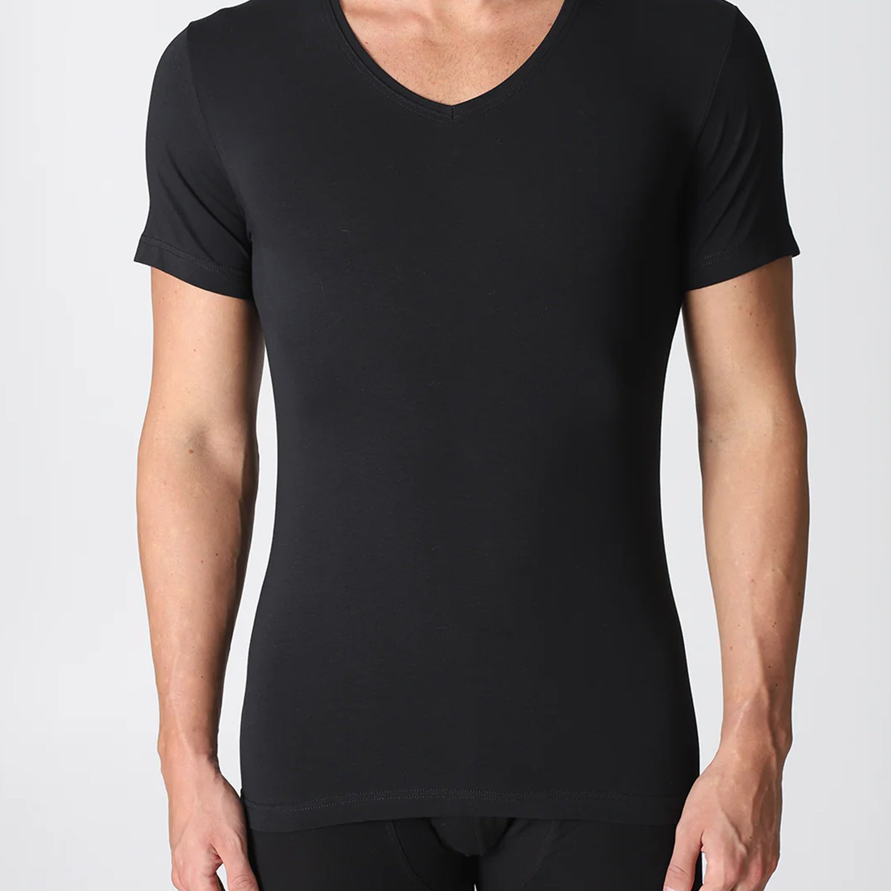 ALPINA 560 ANM083 T-Shirt Scollo V Uomo Mezza ManicaCotone Elasticizzato