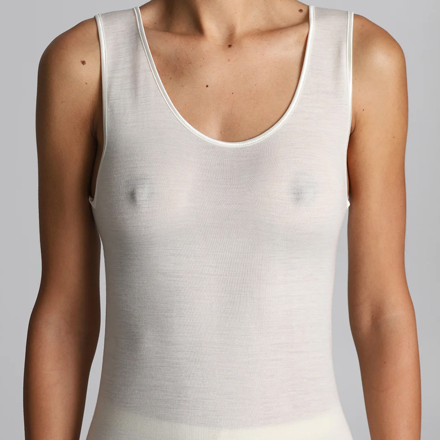 ALPINA 950 ARB013 Canottiera Donna Spalla Larga Lana Seta