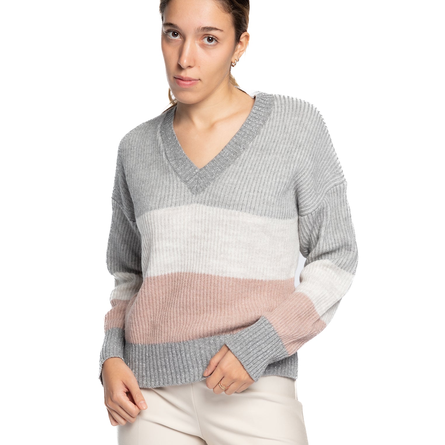 Maglia in misto mohair Scollo a V AMARYNTH 50057