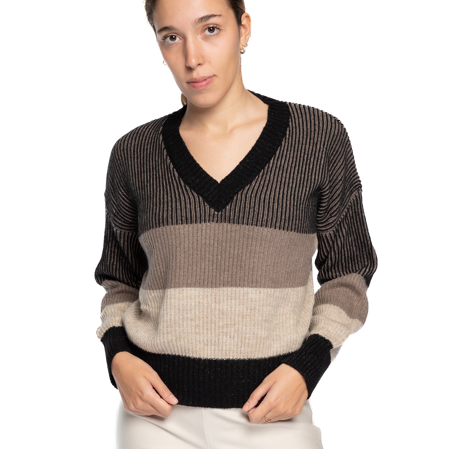 Maglia in misto mohair Scollo a V AMARYNTH 50057