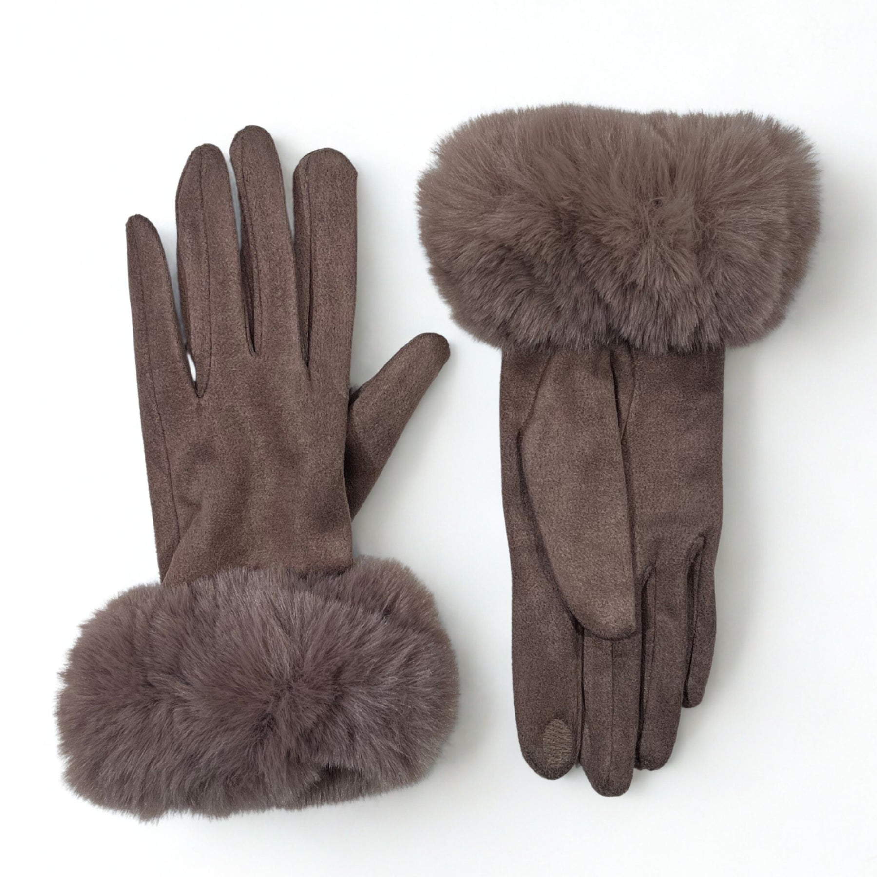 SUSY MIX Guanto Donna Tinta Unita Ecopile Bordo Ecopelliccia ART. 9244RE