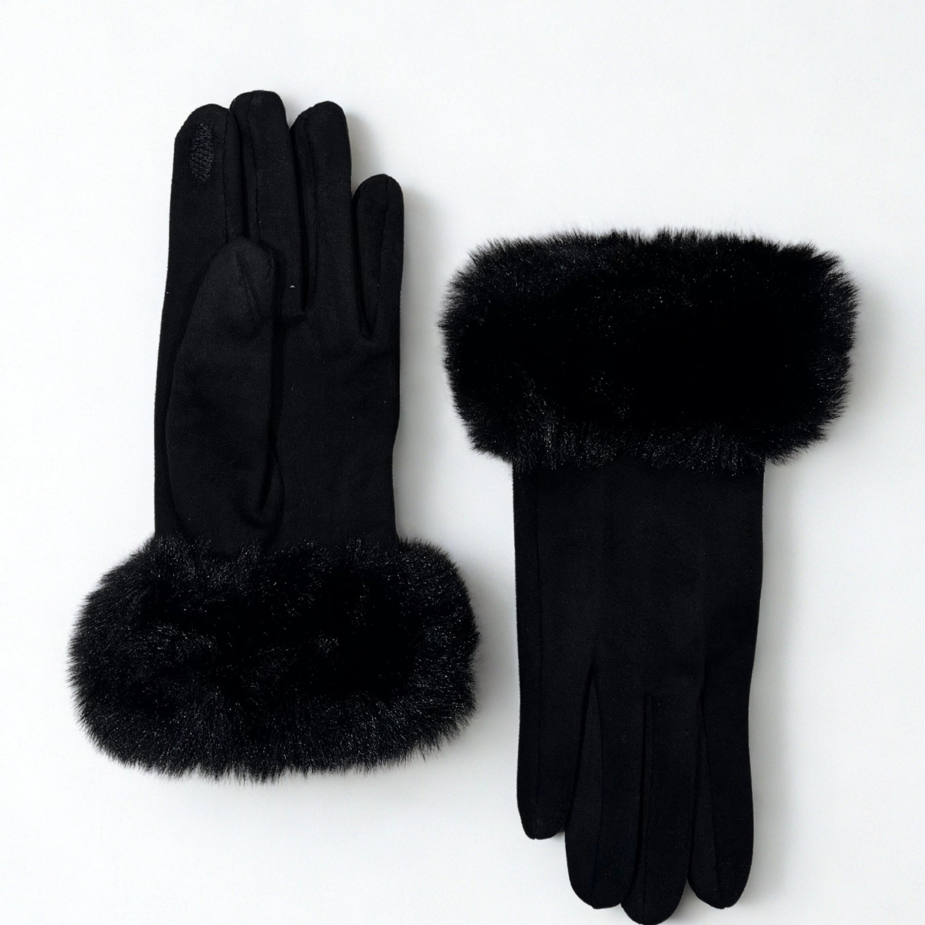 SUSY MIX Guanto Donna Tinta Unita Ecopile Bordo Ecopelliccia ART. 9244RE