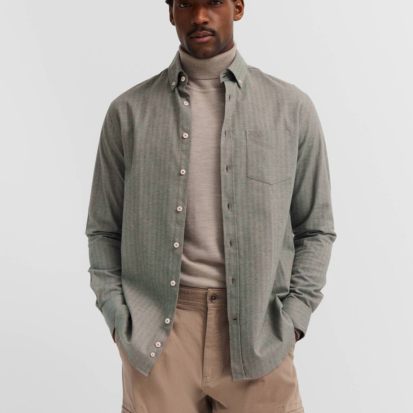 Camicia Uomo Manica Lunga Spigata Flanella Cotone BUGATTI 9350-88300D