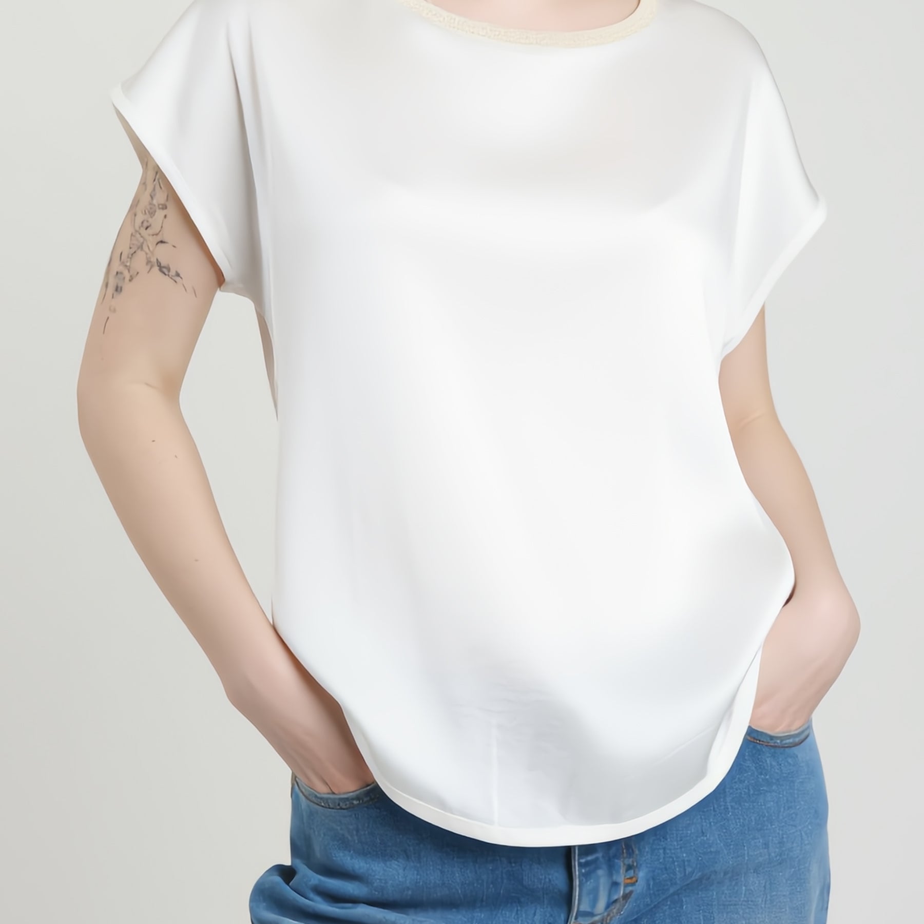 SUSY MIX Blusa Donna Mezza Manica Viscosa Estiva Lurex C807BU