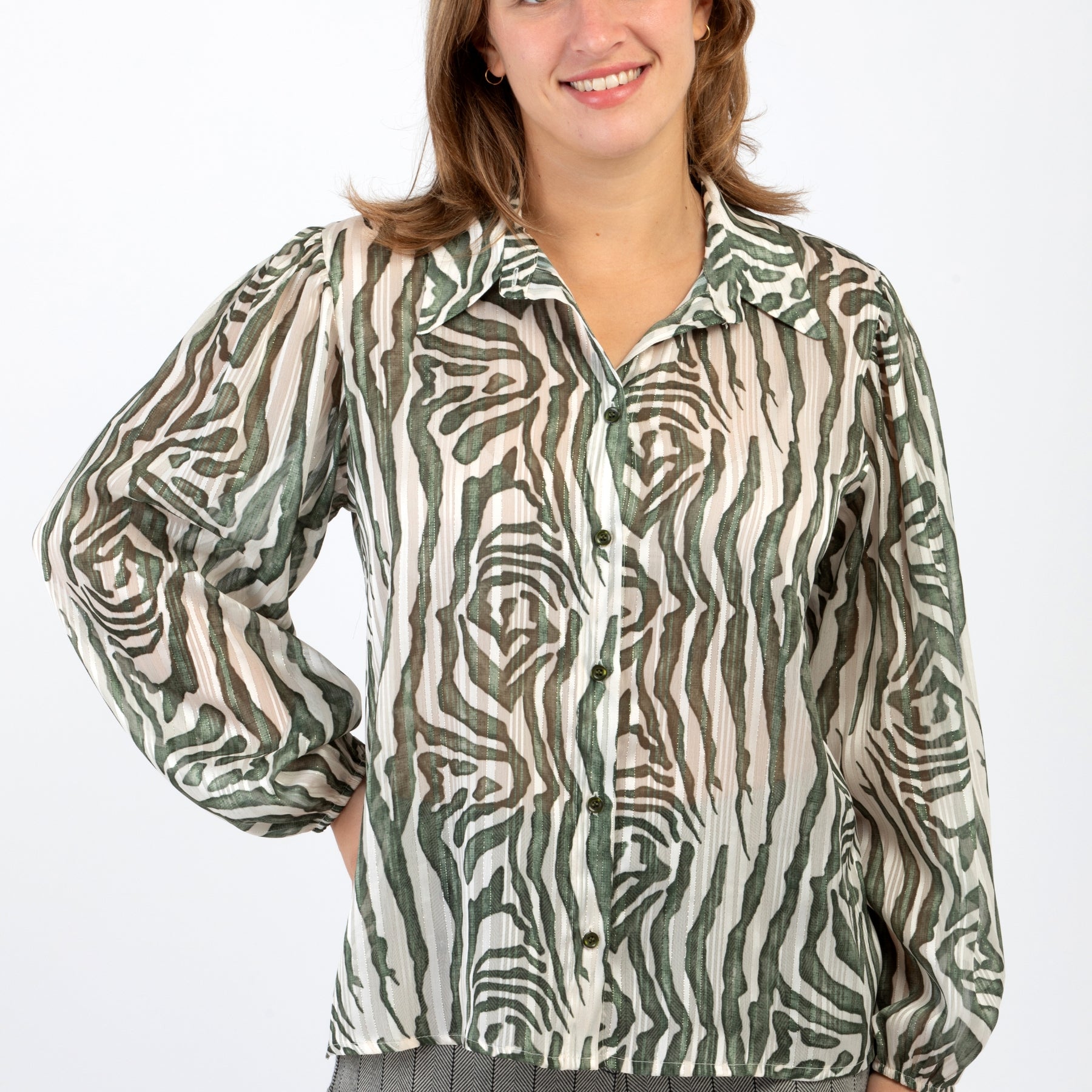 CARLA FERRONI Camicia Donna Manica Lunga Fantasia ART. 50003