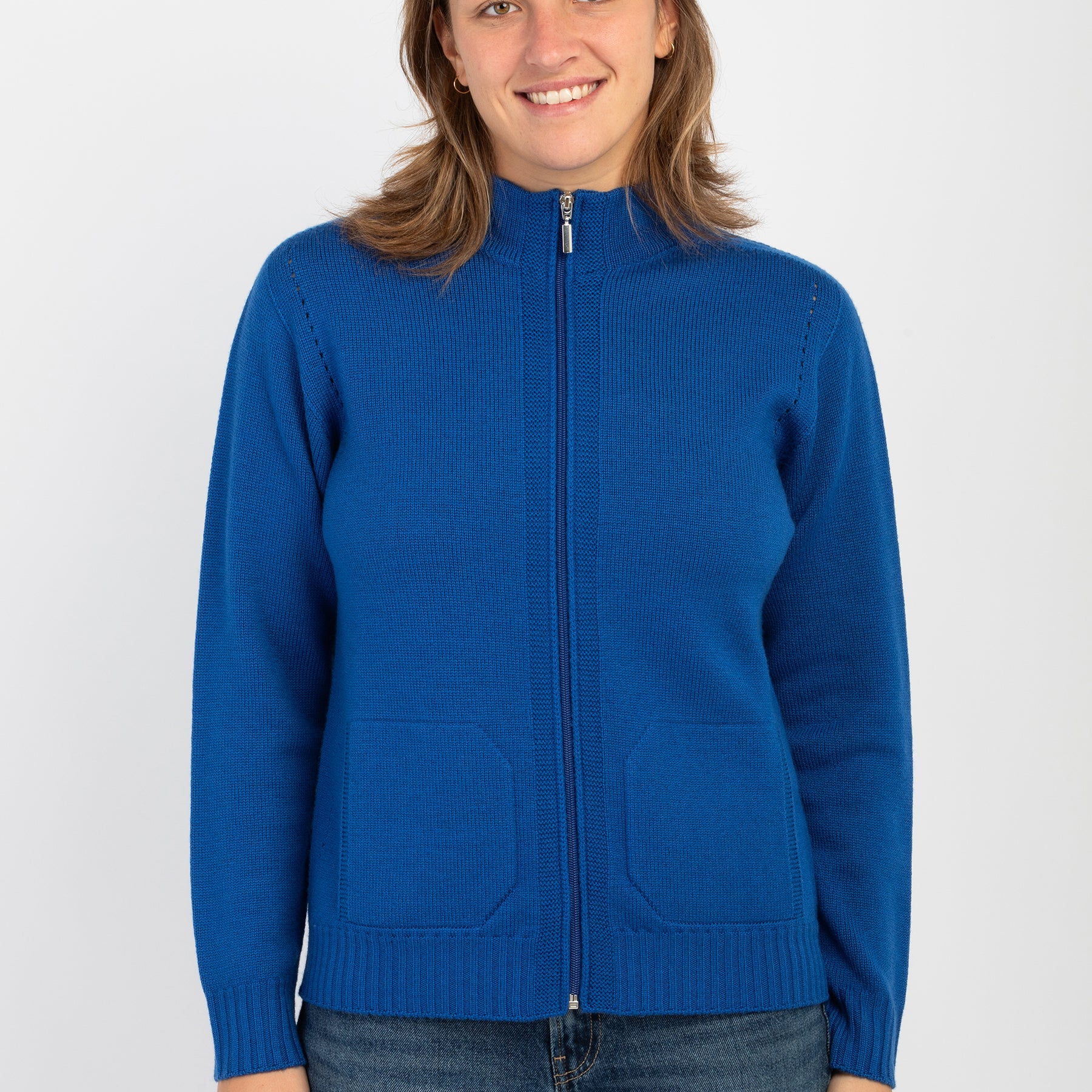 CARLA FERRONI Giacca Zip Maglia Donna in Pura Lana ART. 4370