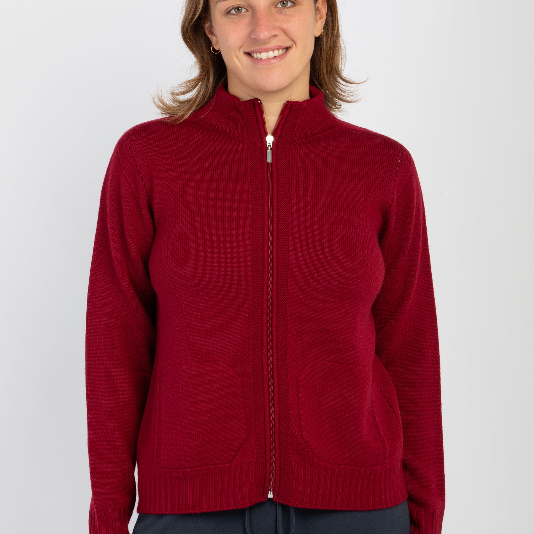 CARLA FERRONI Giacca Zip Maglia Donna in Pura Lana ART. 4370
