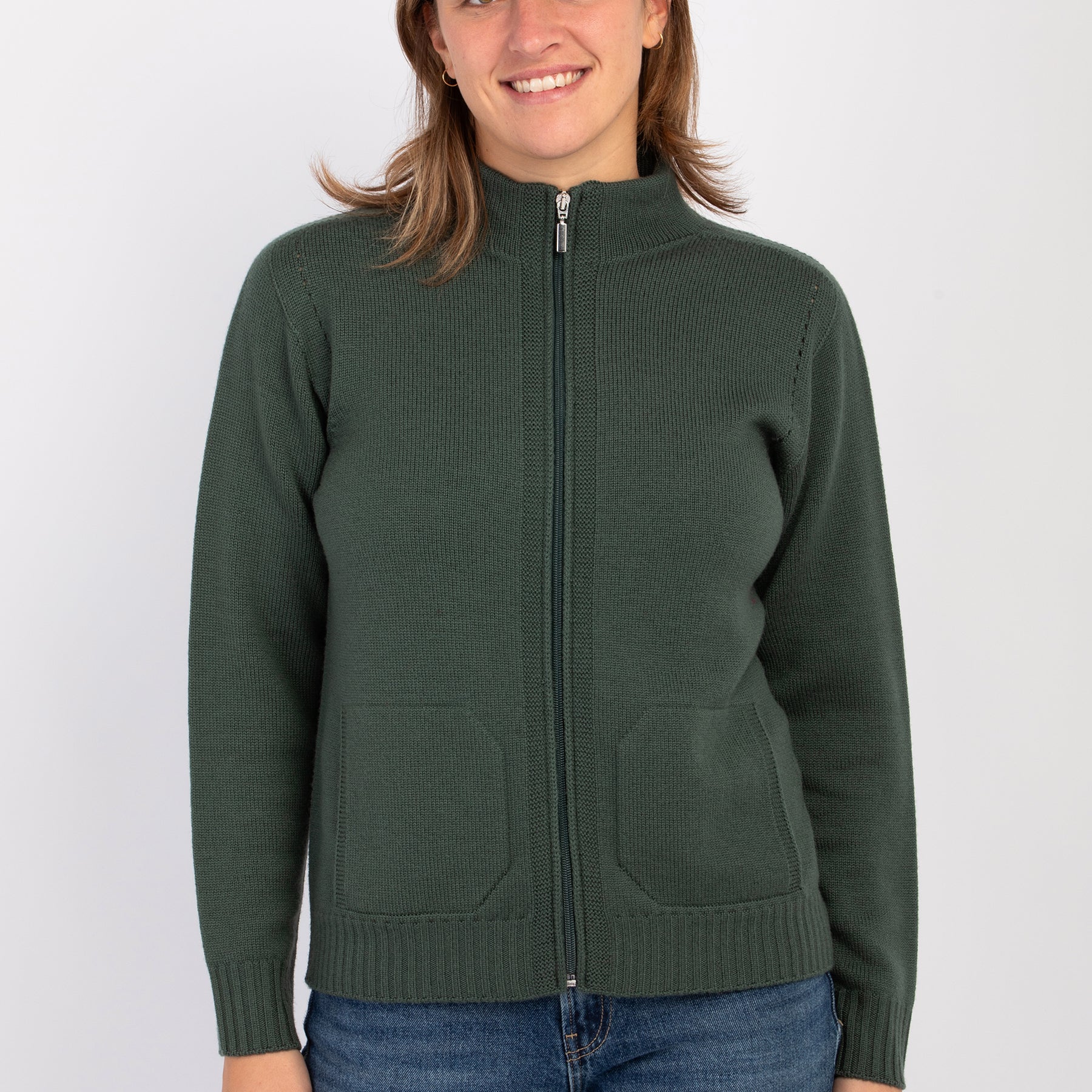 CARLA FERRONI Giacca Zip Maglia Donna in Pura Lana ART. 4370
